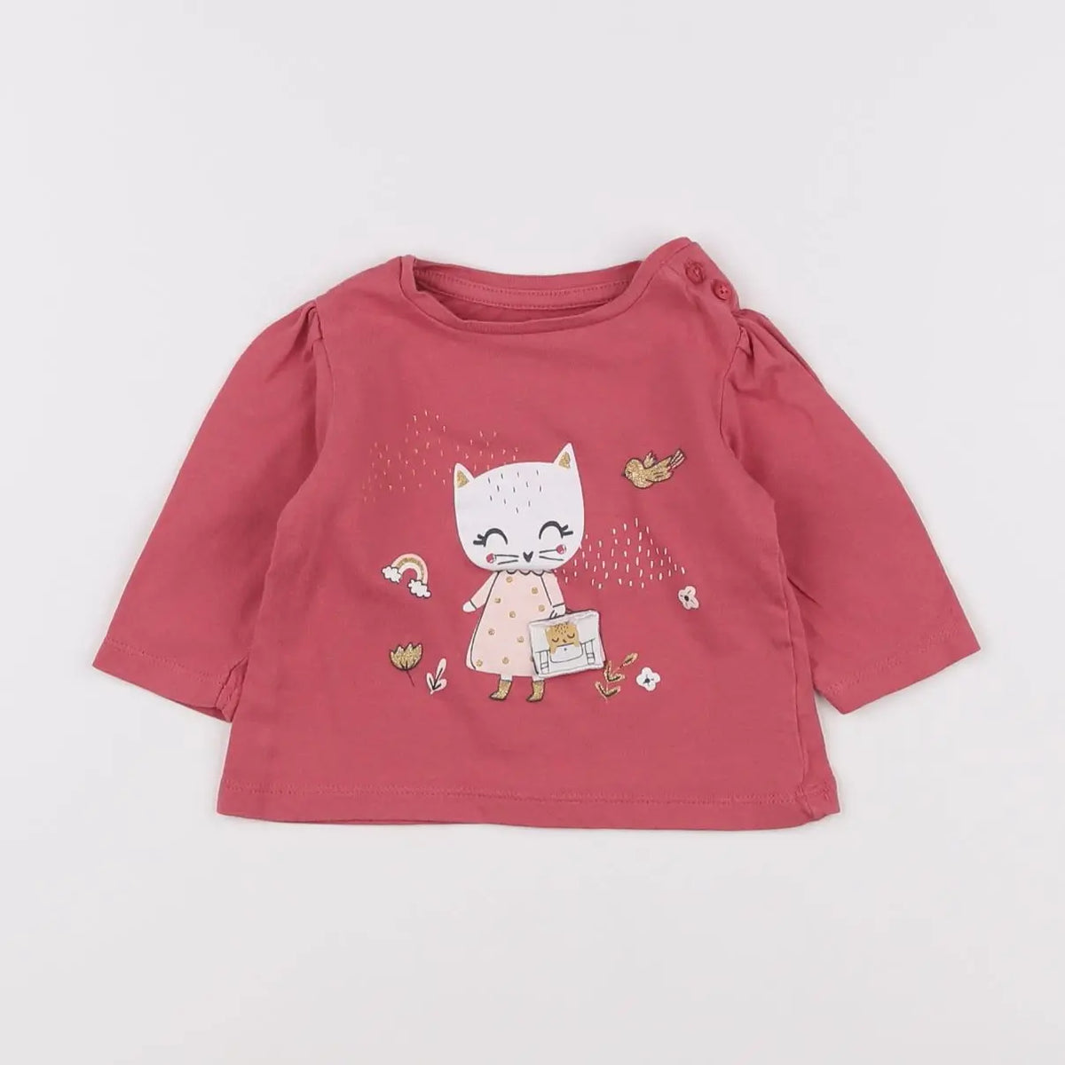 Vertbaudet - tee-shirt rose - 3 mois