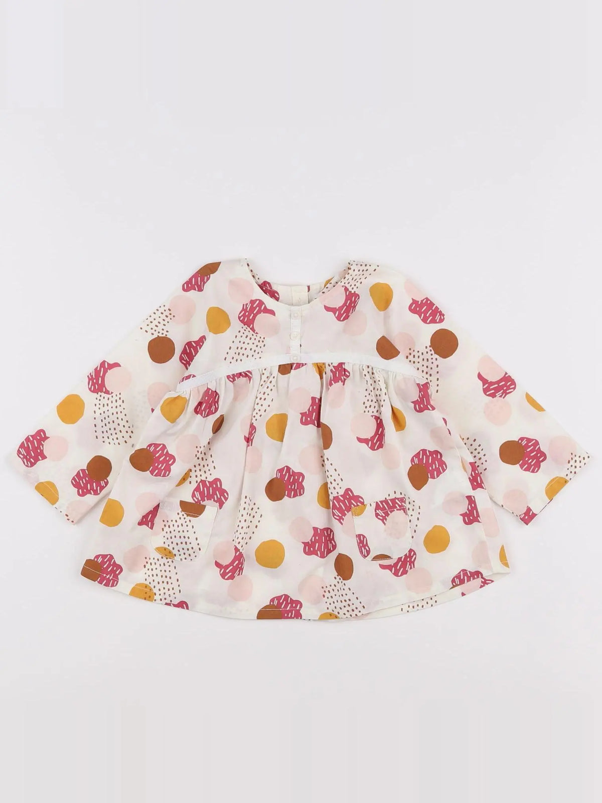 Vertbaudet - robe blanc, multicolore - 12 mois