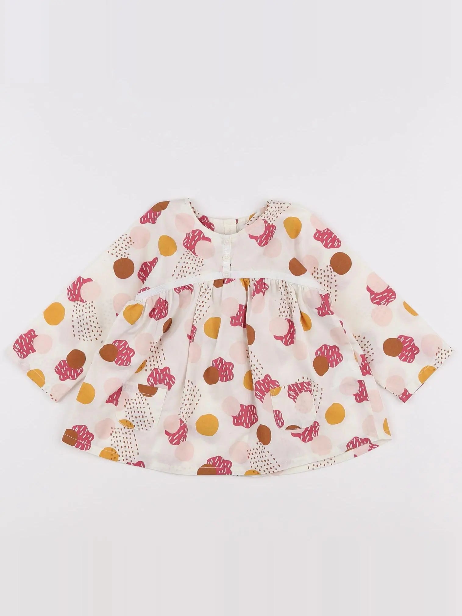 Vertbaudet - robe blanc, multicolore - 12 mois