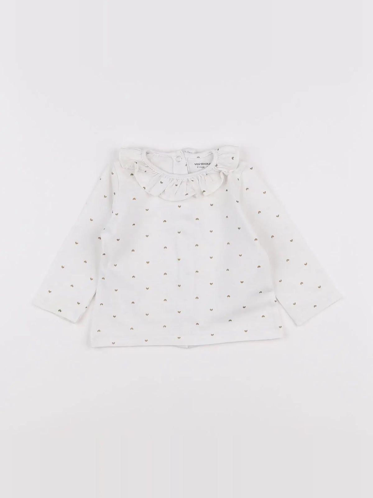 Vertbaudet - tee-shirt blanc, or - 6 mois