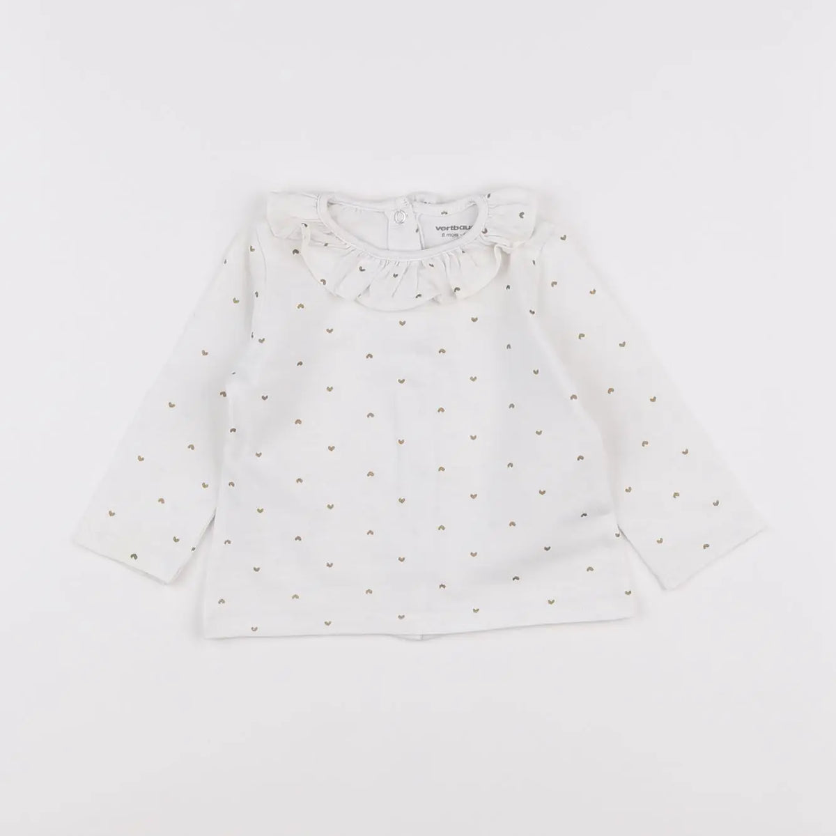 Vertbaudet - tee-shirt blanc, or - 6 mois