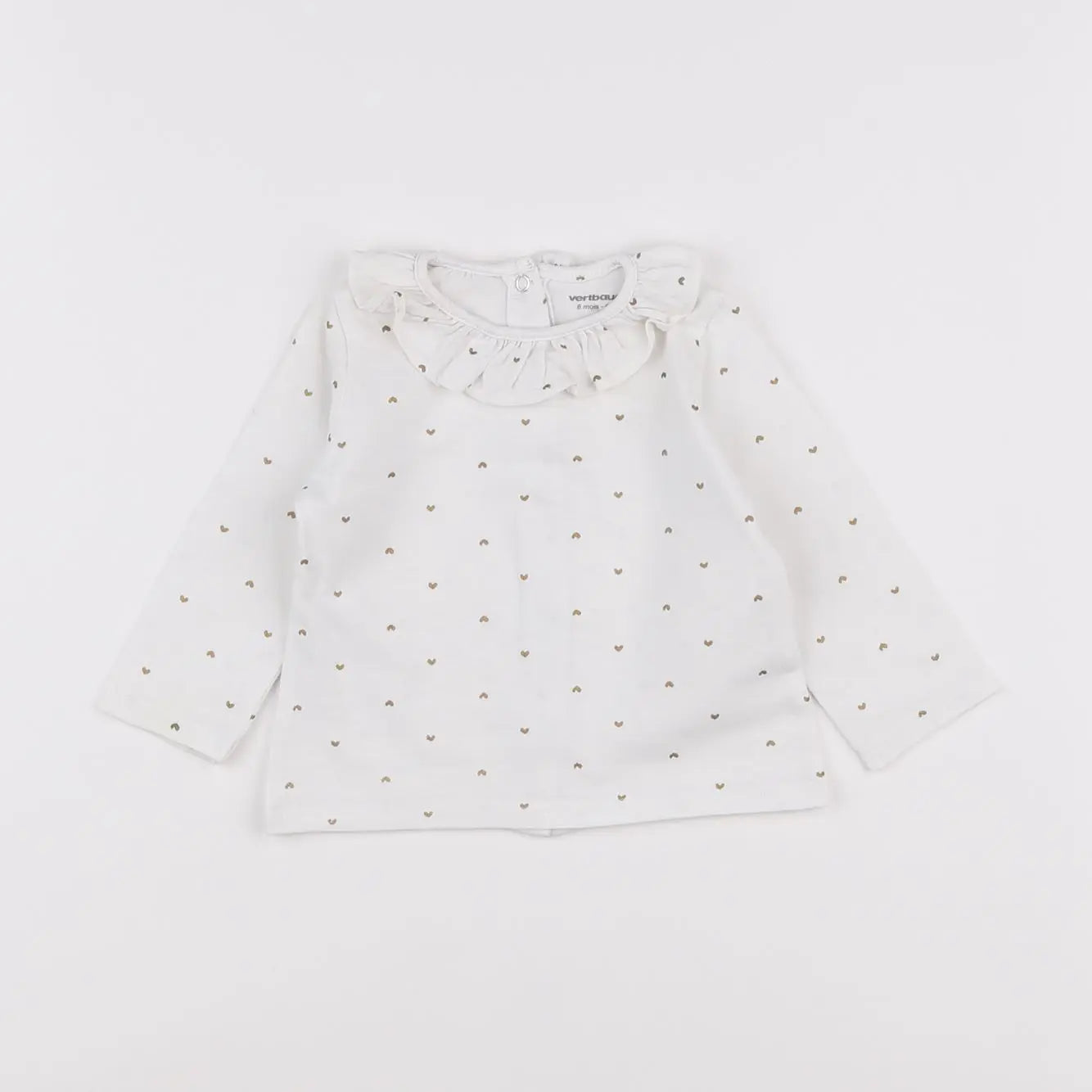 Vertbaudet - tee-shirt blanc, or - 6 mois