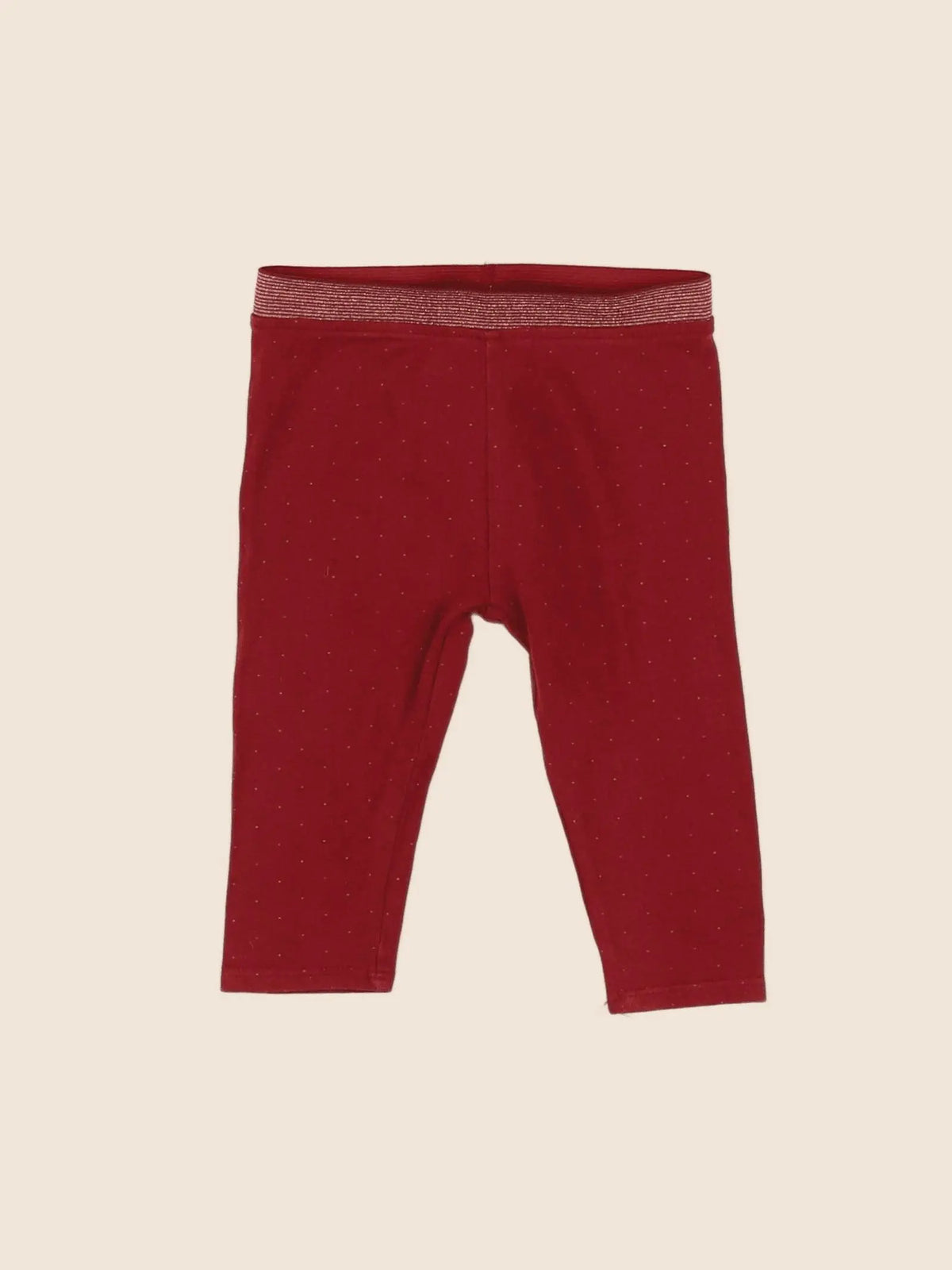 Vertbaudet - legging rouge, or - 6 mois