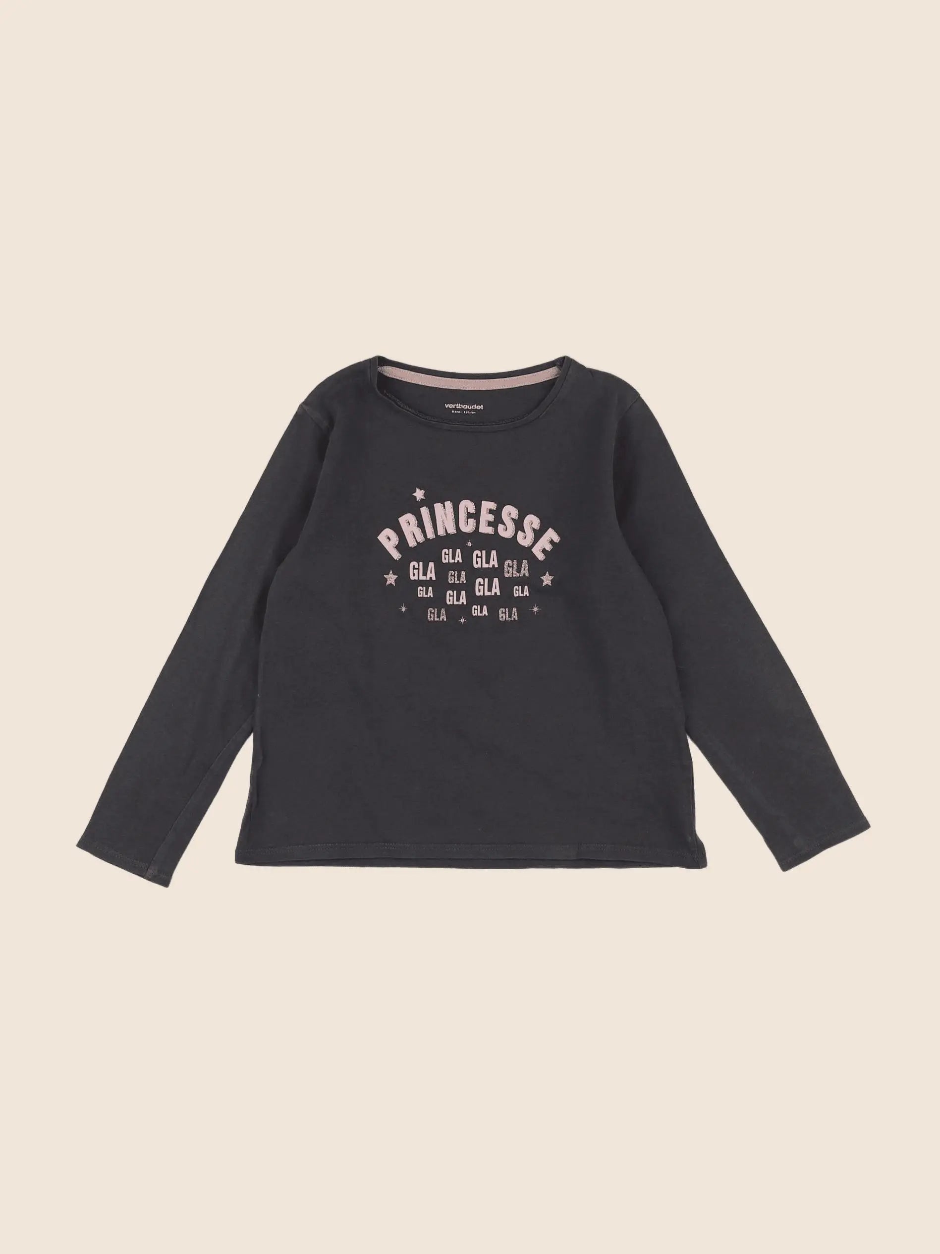Vertbaudet - tee-shirt gris - 6 ans