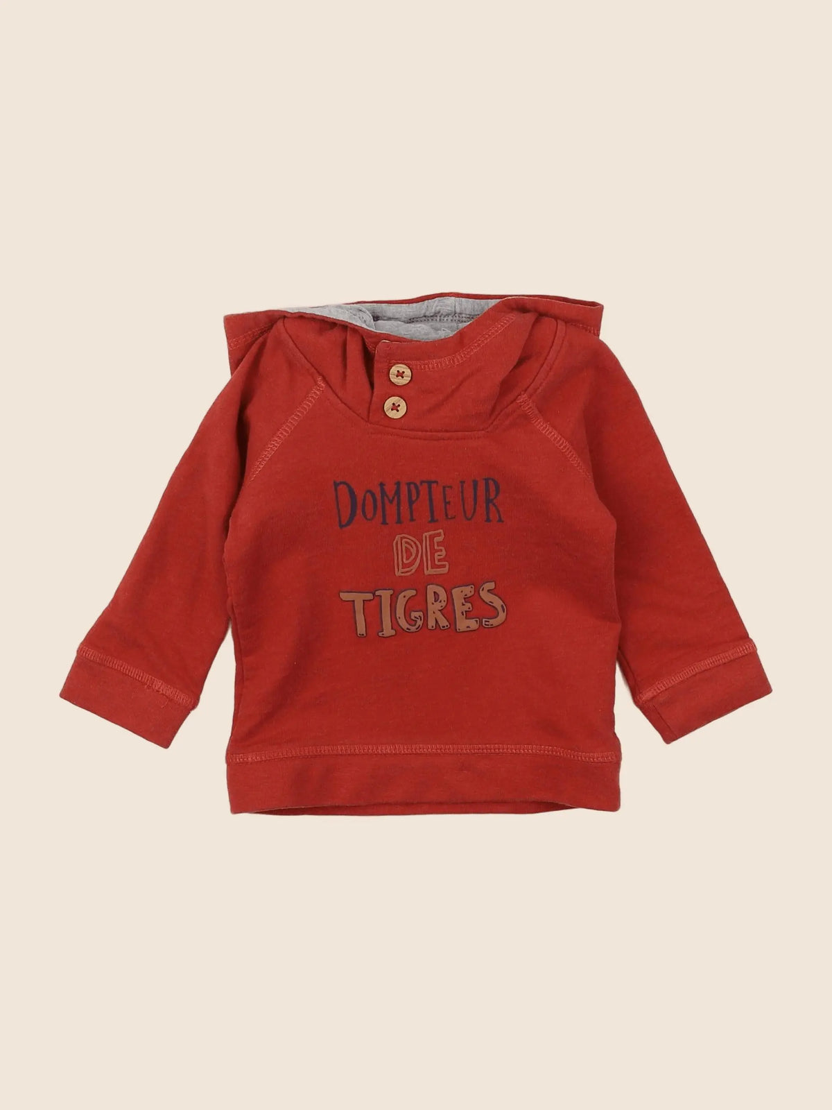 Vertbaudet - sweat rouge - 6 mois