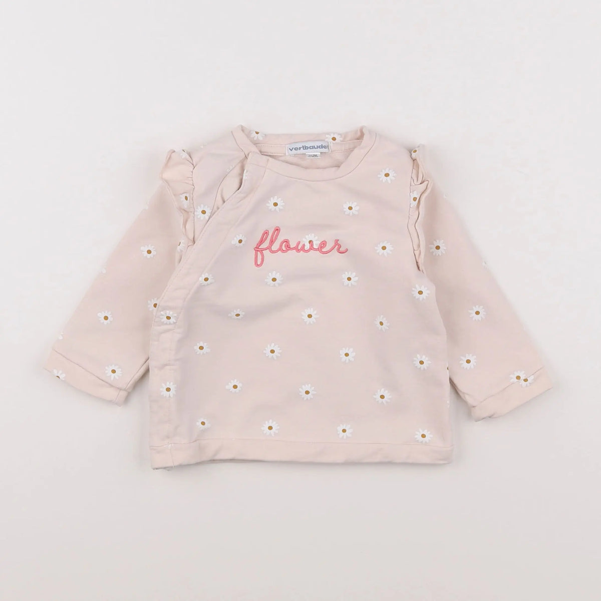 Vertbaudet - sweat rose - 12 mois