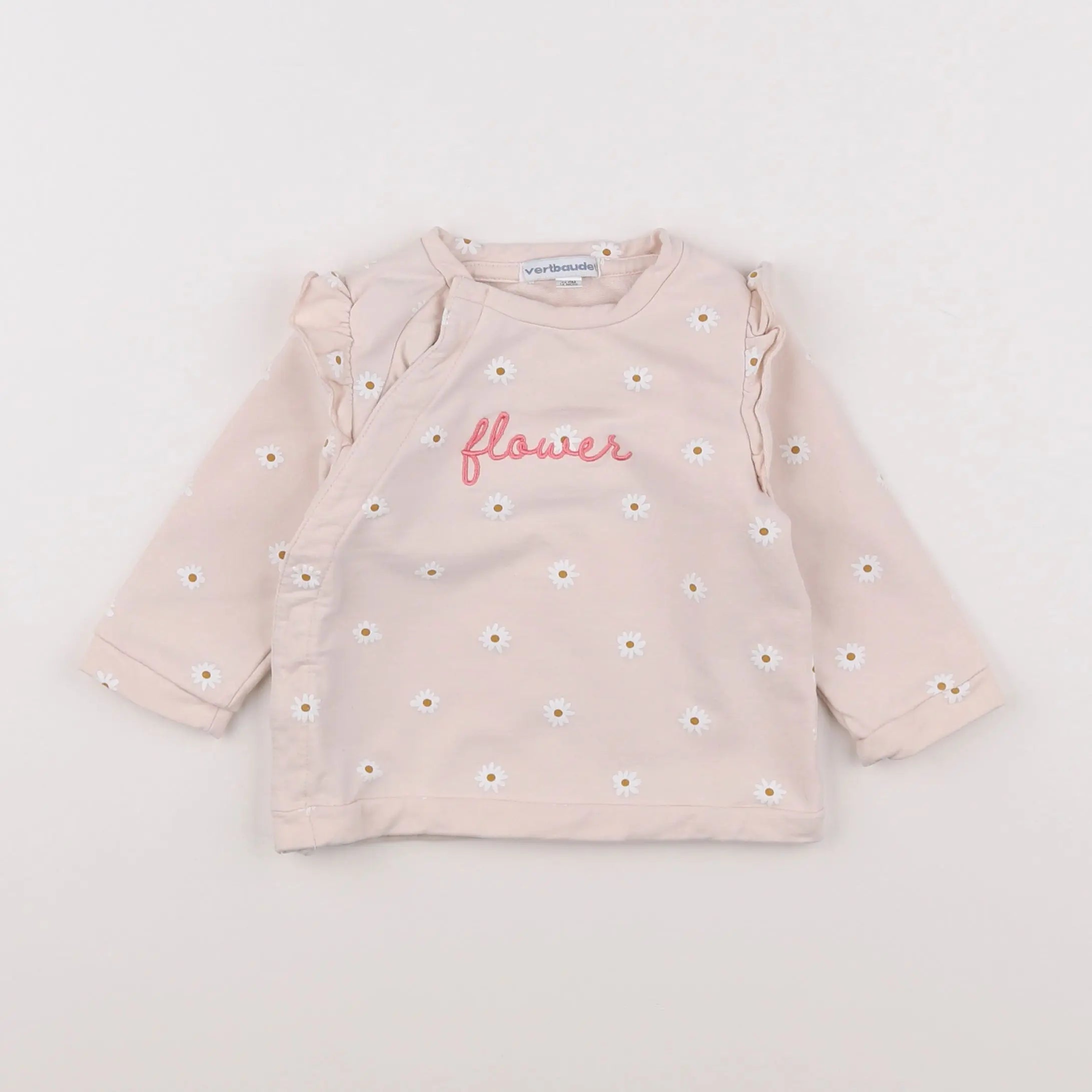 Vertbaudet - sweat rose - 12 mois