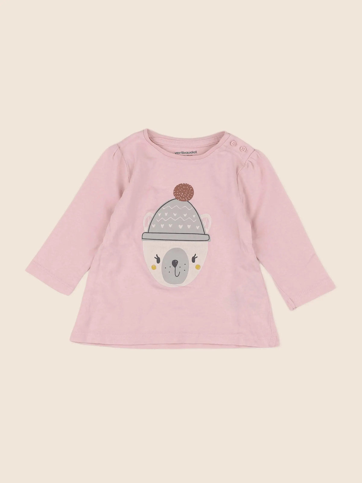 Vertbaudet - tee-shirt rose - 6 mois