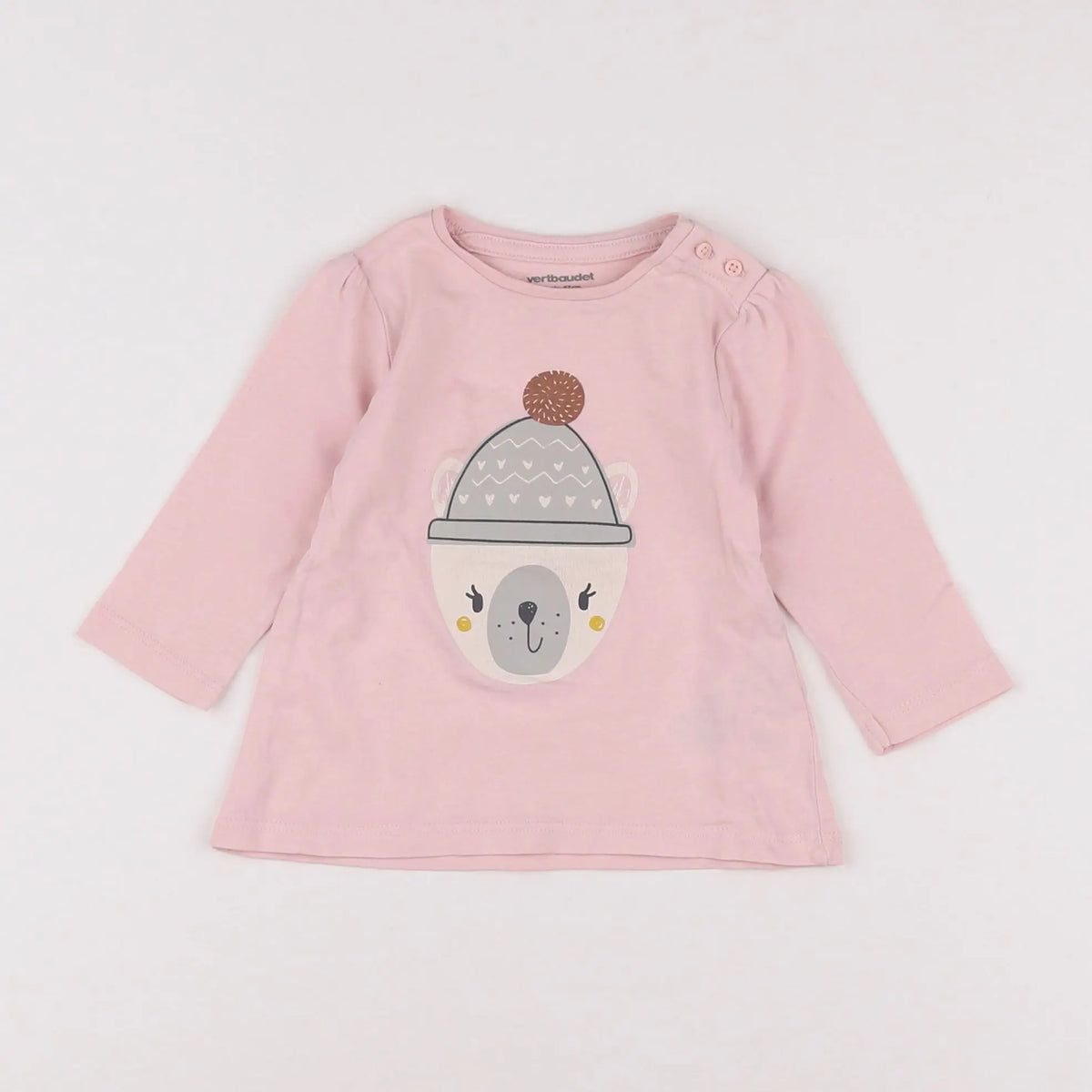 Vertbaudet - tee-shirt rose - 6 mois
