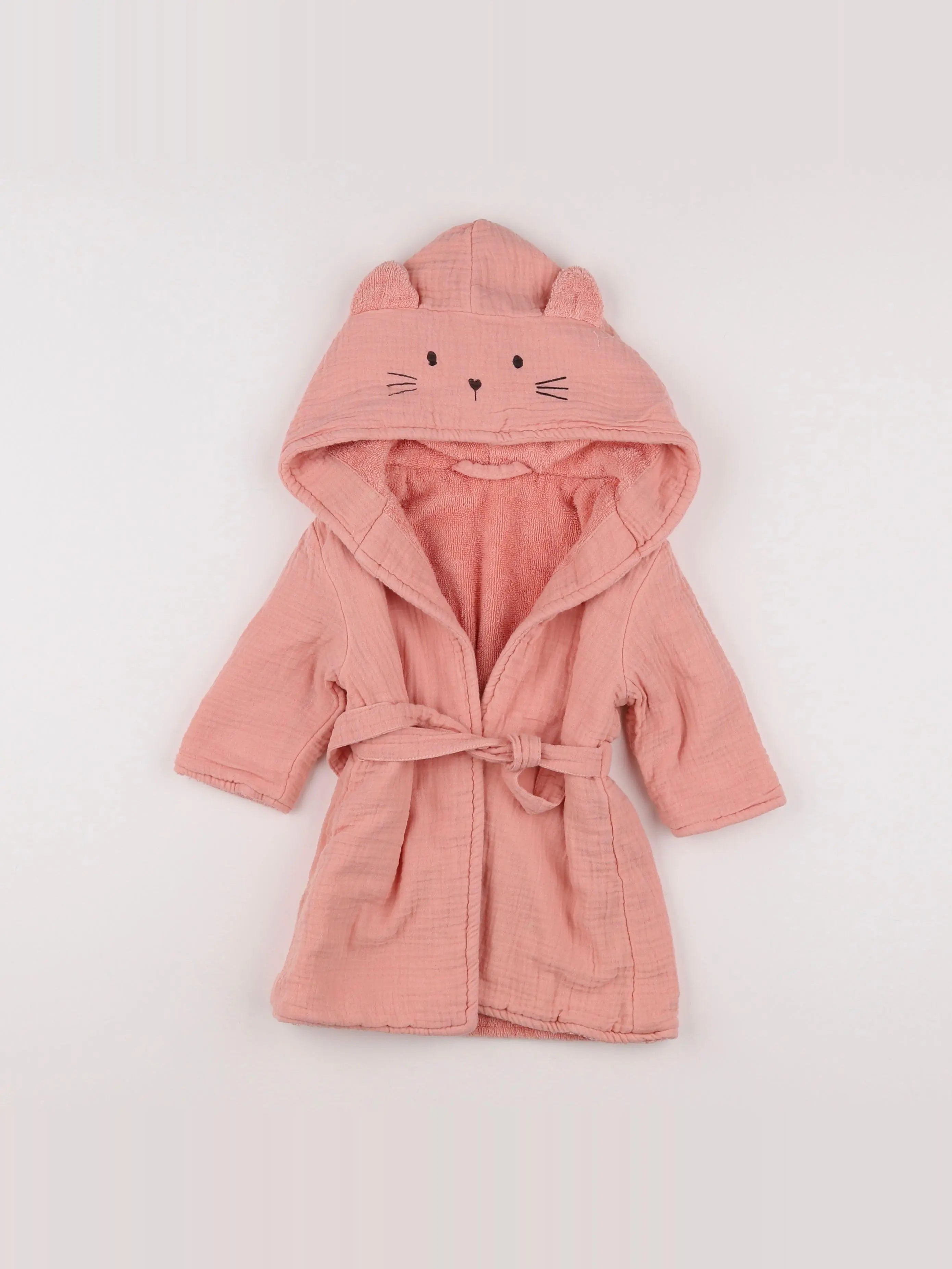 Vertbaudet - peignoir rose - 6-12 mois