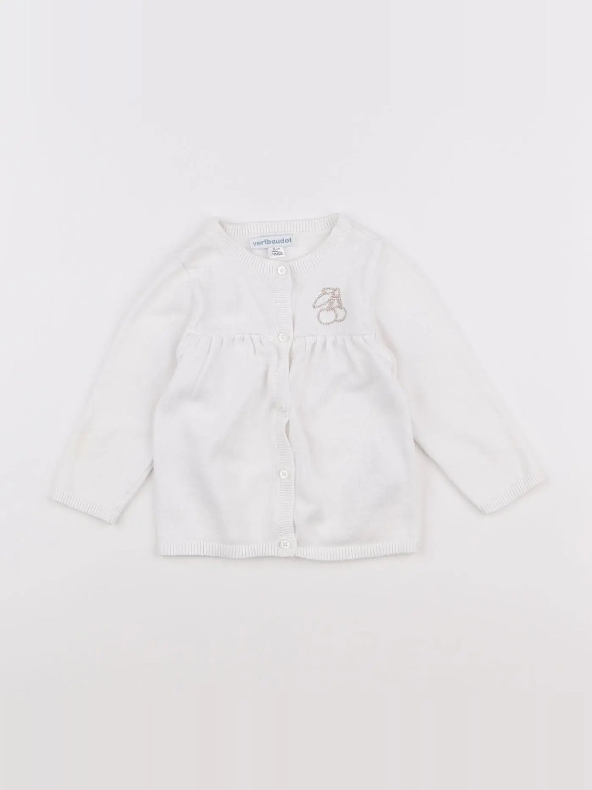 Vertbaudet - gilet blanc - 12 mois