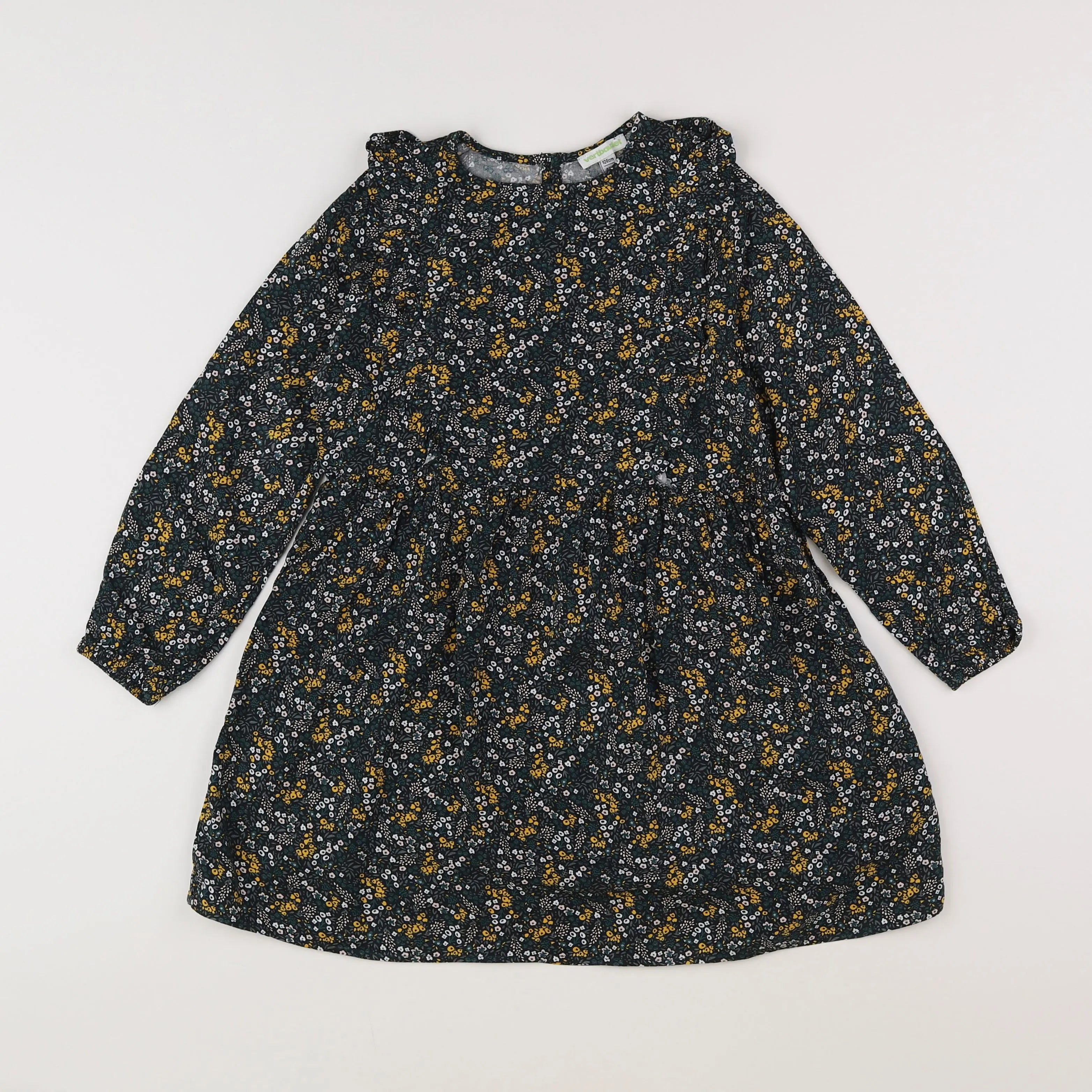 Vertbaudet - robe vert, jaune - 8 ans