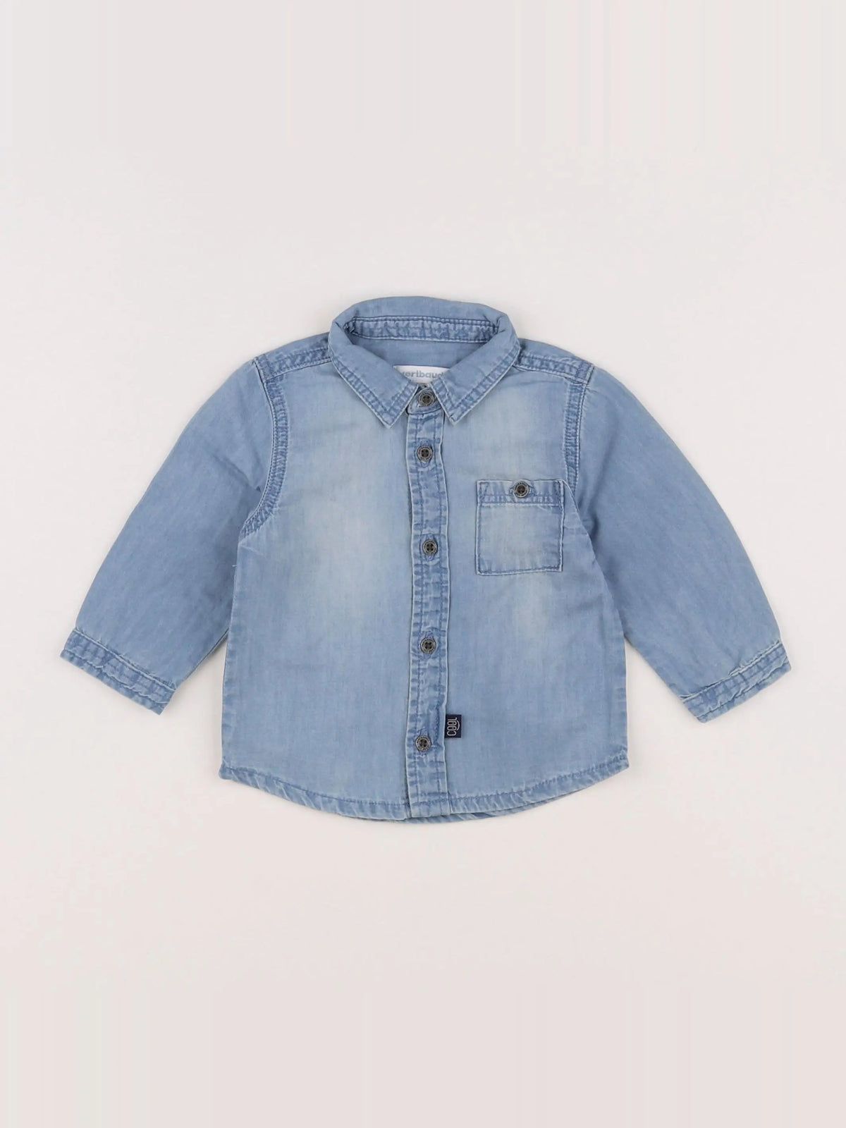 Vertbaudet - chemise bleu - 6 mois