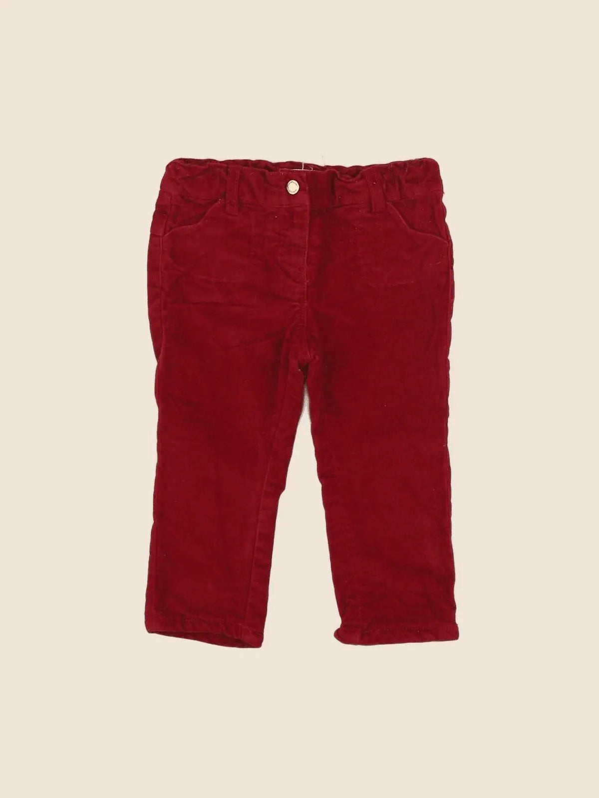 Vertbaudet - pantalon rouge - 9 mois