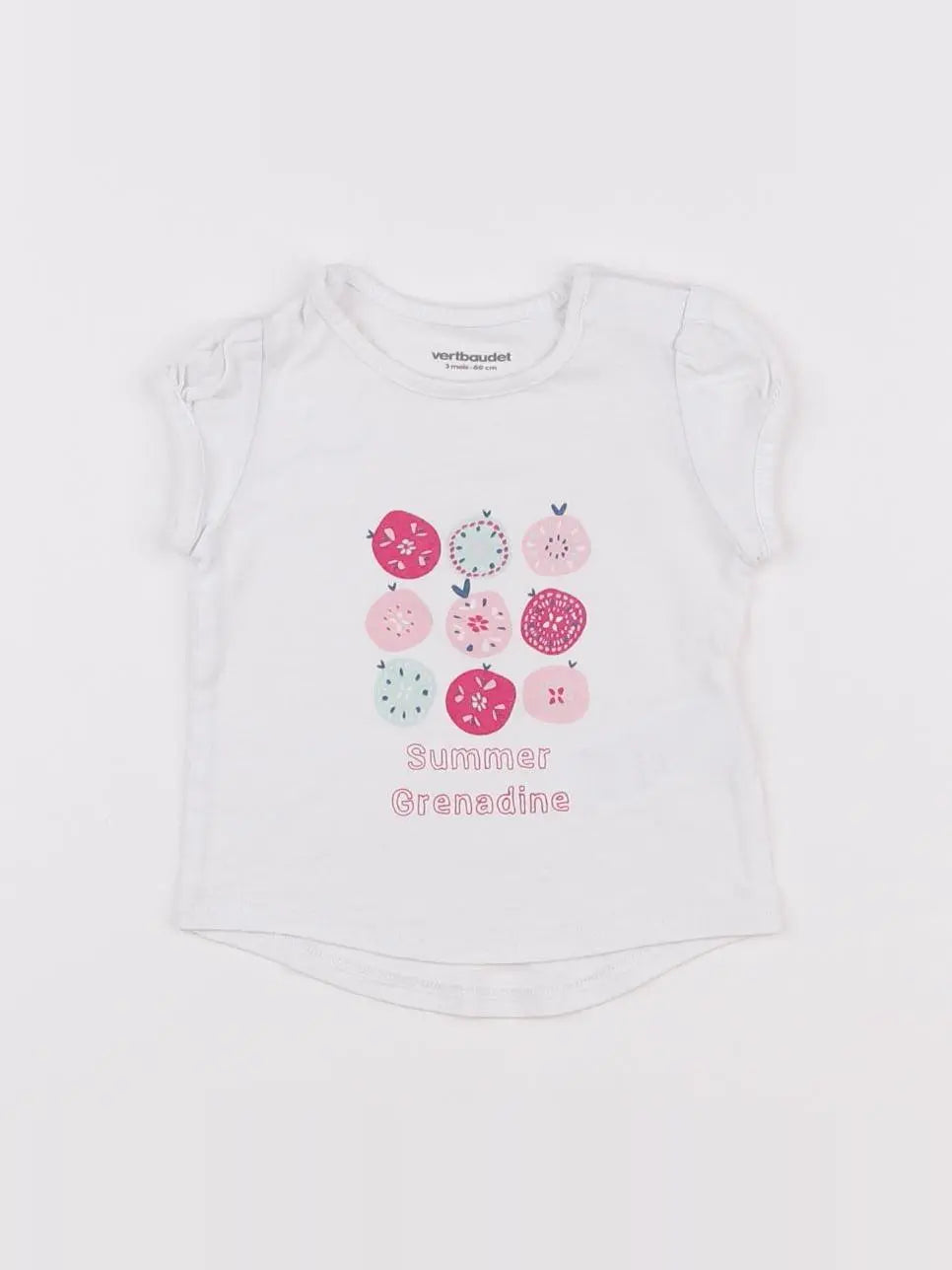 Vertbaudet - tee-shirt blanc - 3 mois