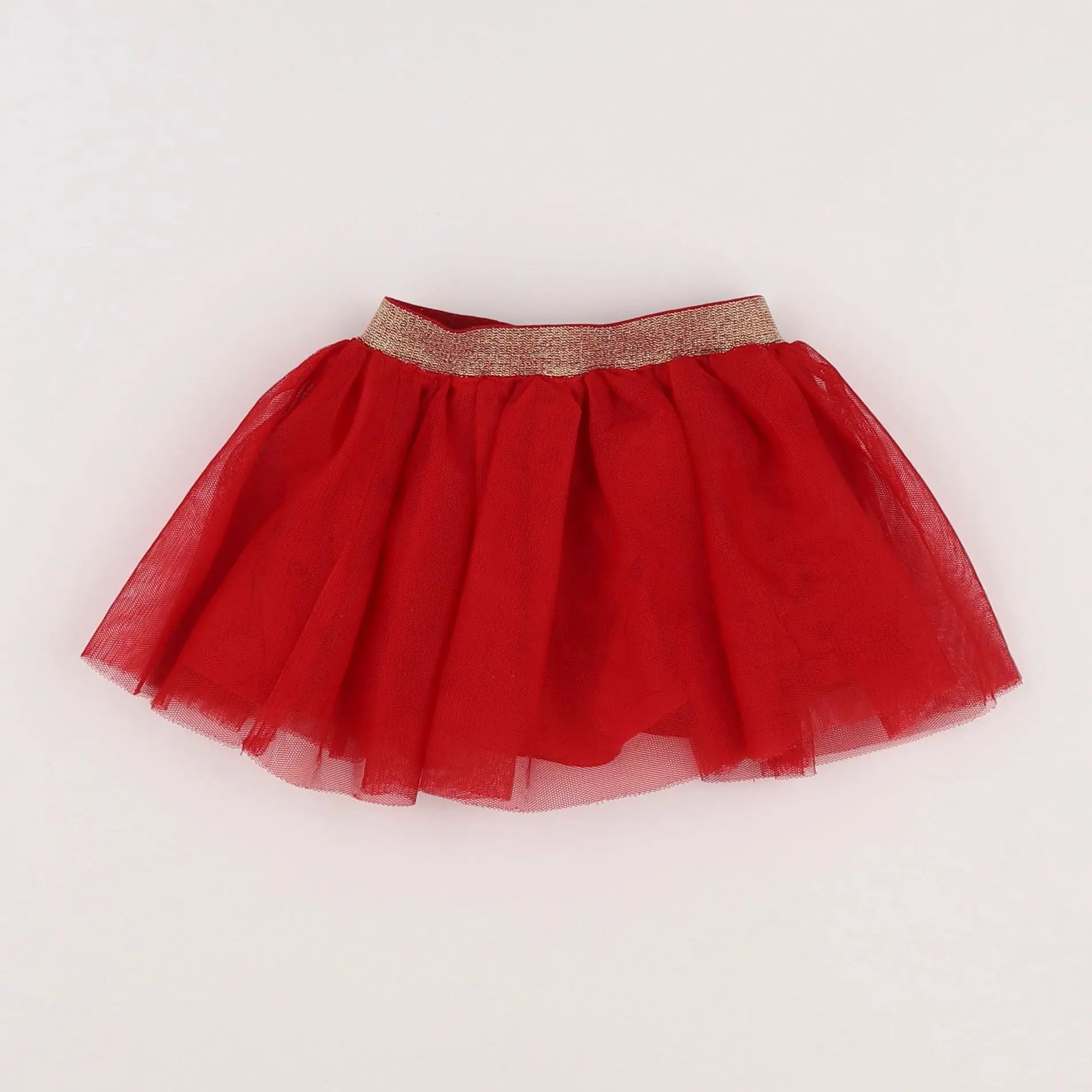 Vertbaudet - jupe rouge, or - 12 mois