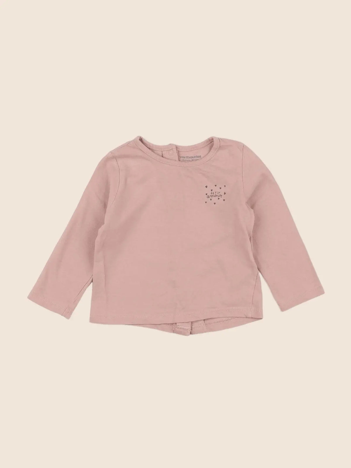 Vertbaudet - tee-shirt rose - 6 mois