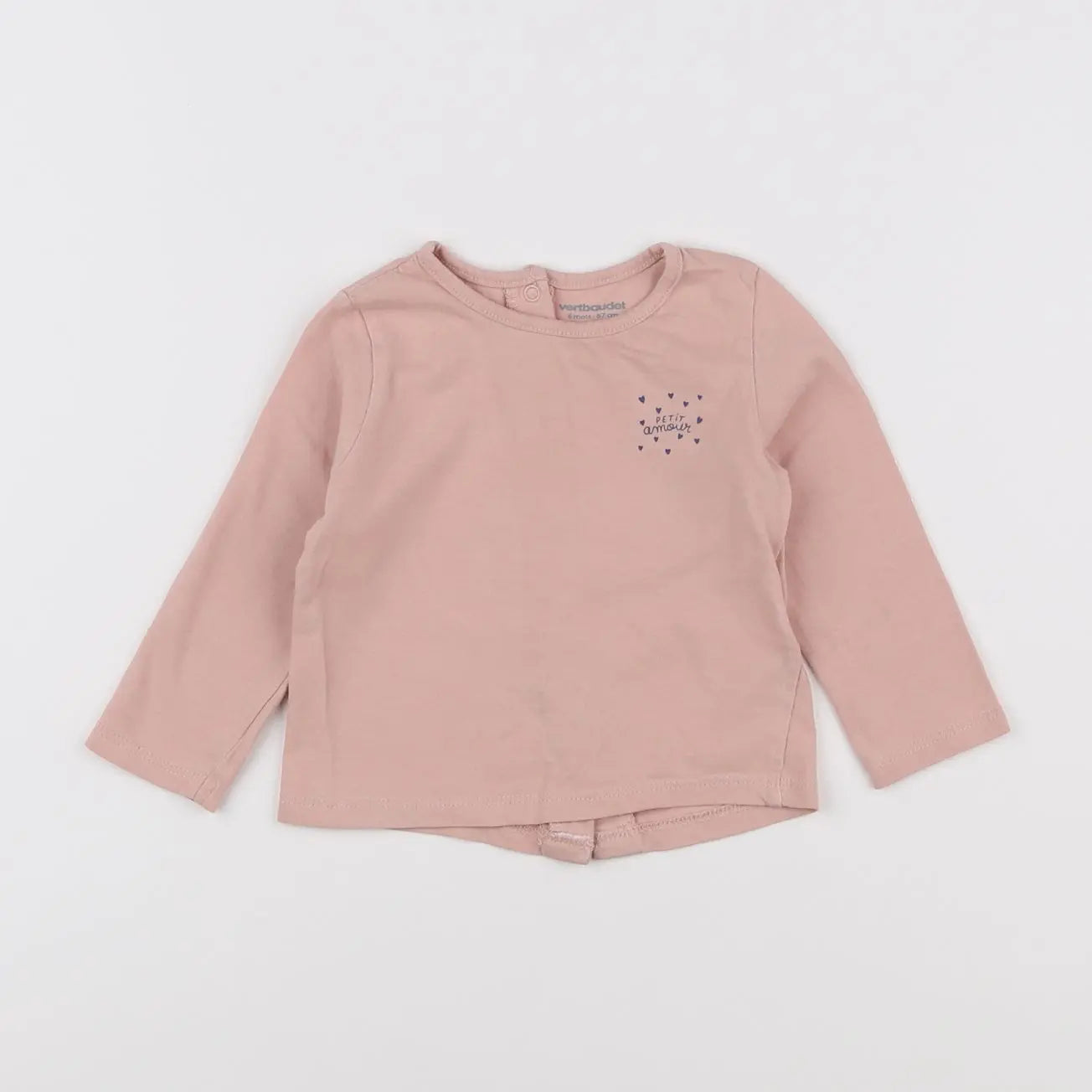 Vertbaudet - tee-shirt rose - 6 mois