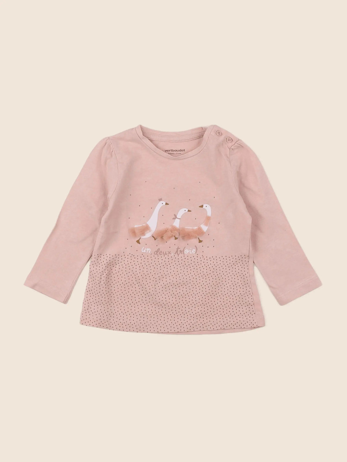 Vertbaudet - tee-shirt rose - 9 mois