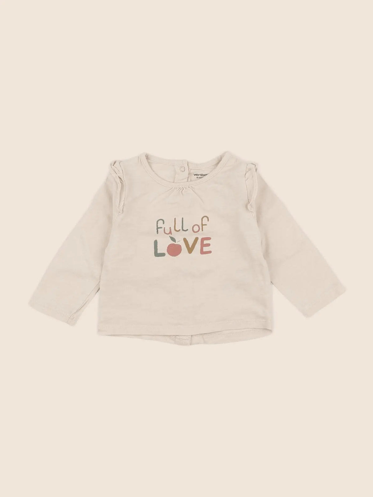 Vertbaudet - tee-shirt beige - 6 mois