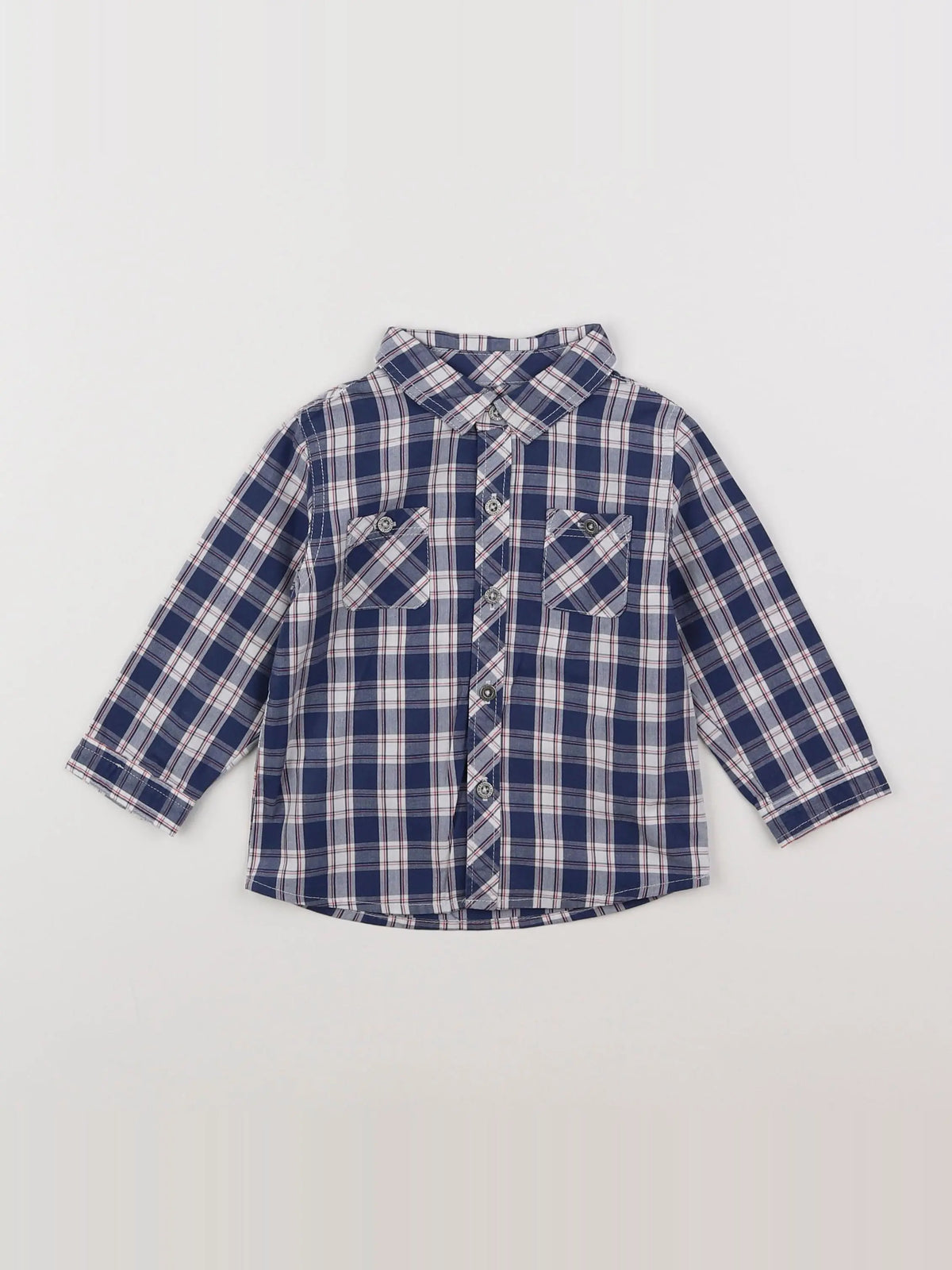 Vertbaudet - chemise bleu - 12 mois