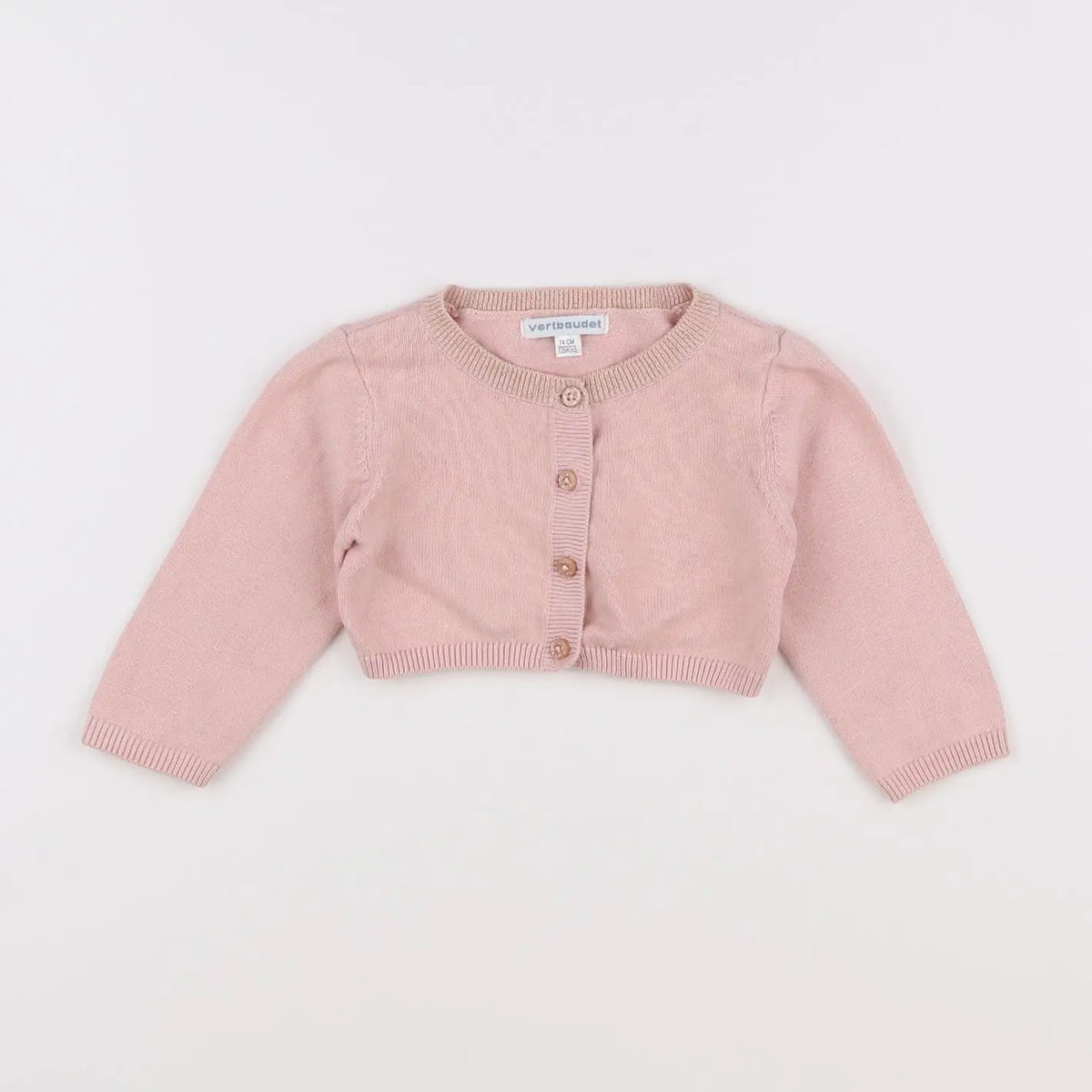 Vertbaudet - gilet rose - 12 mois