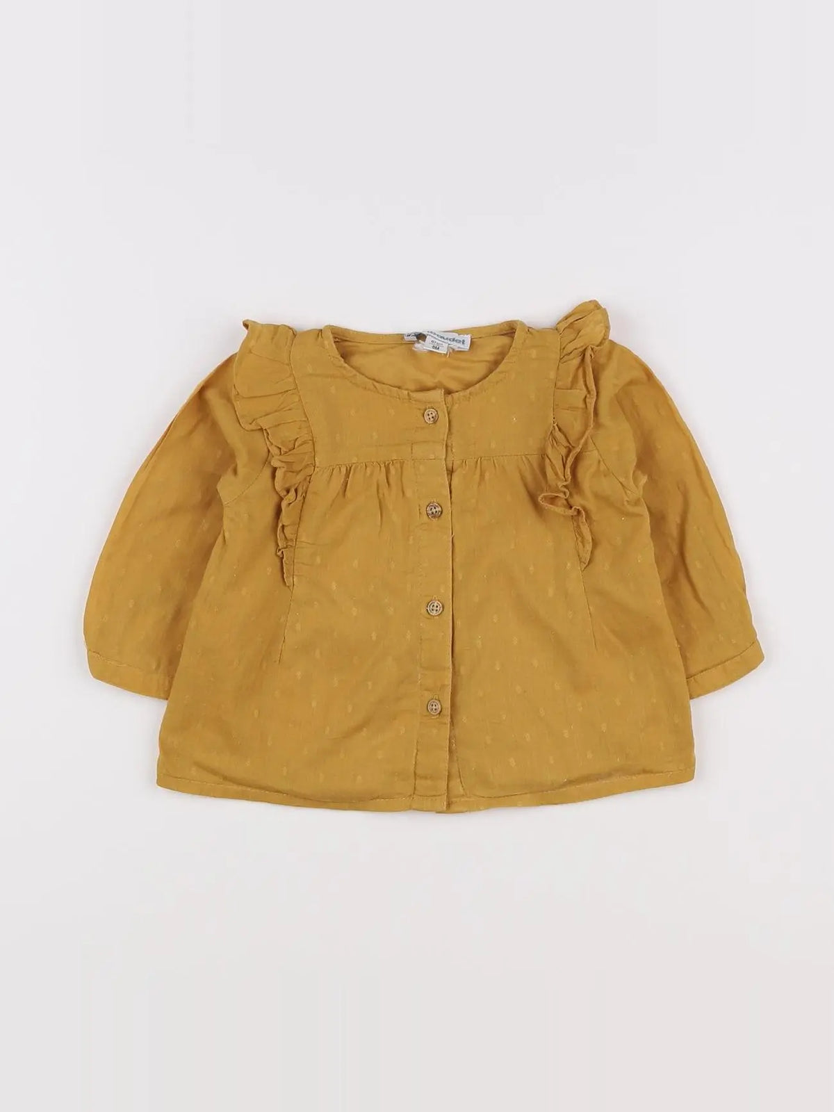 Vertbaudet - blouse jaune, marron - 6 mois