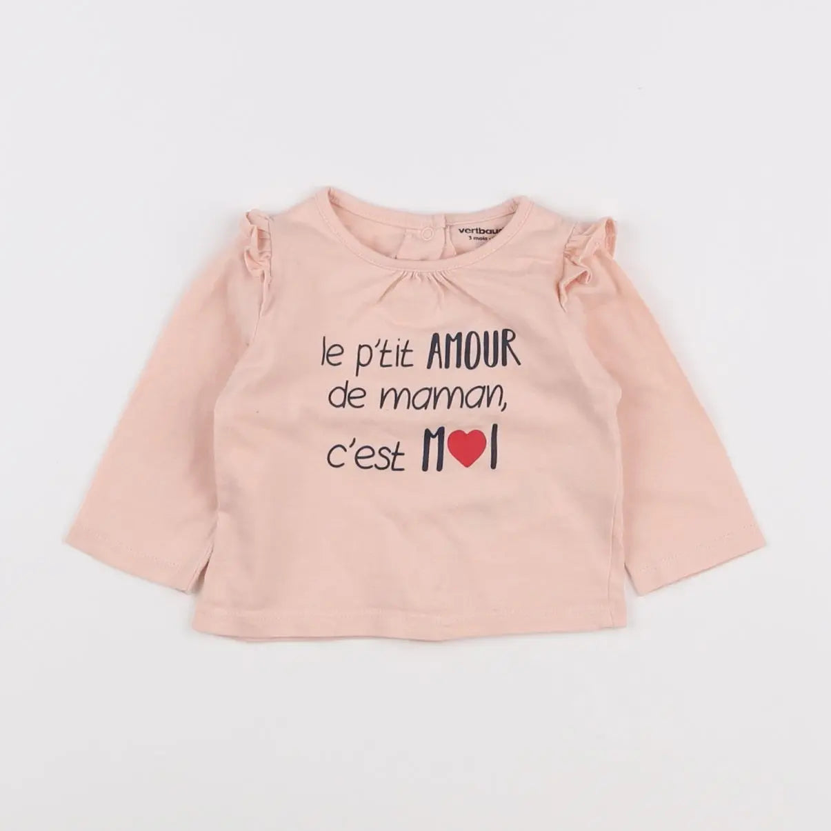 Vertbaudet - tee-shirt rose - 3 mois