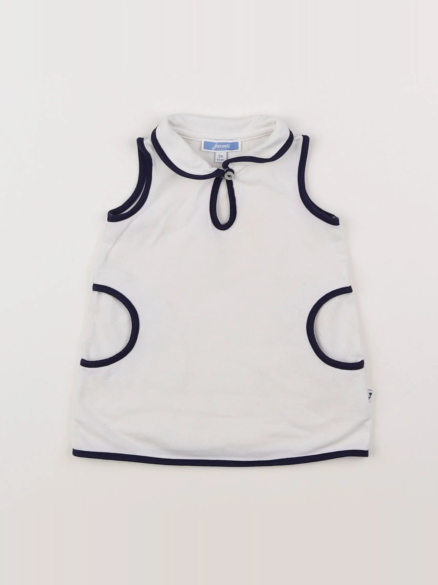 Jacadi - robe blanc, bleu - 6 mois