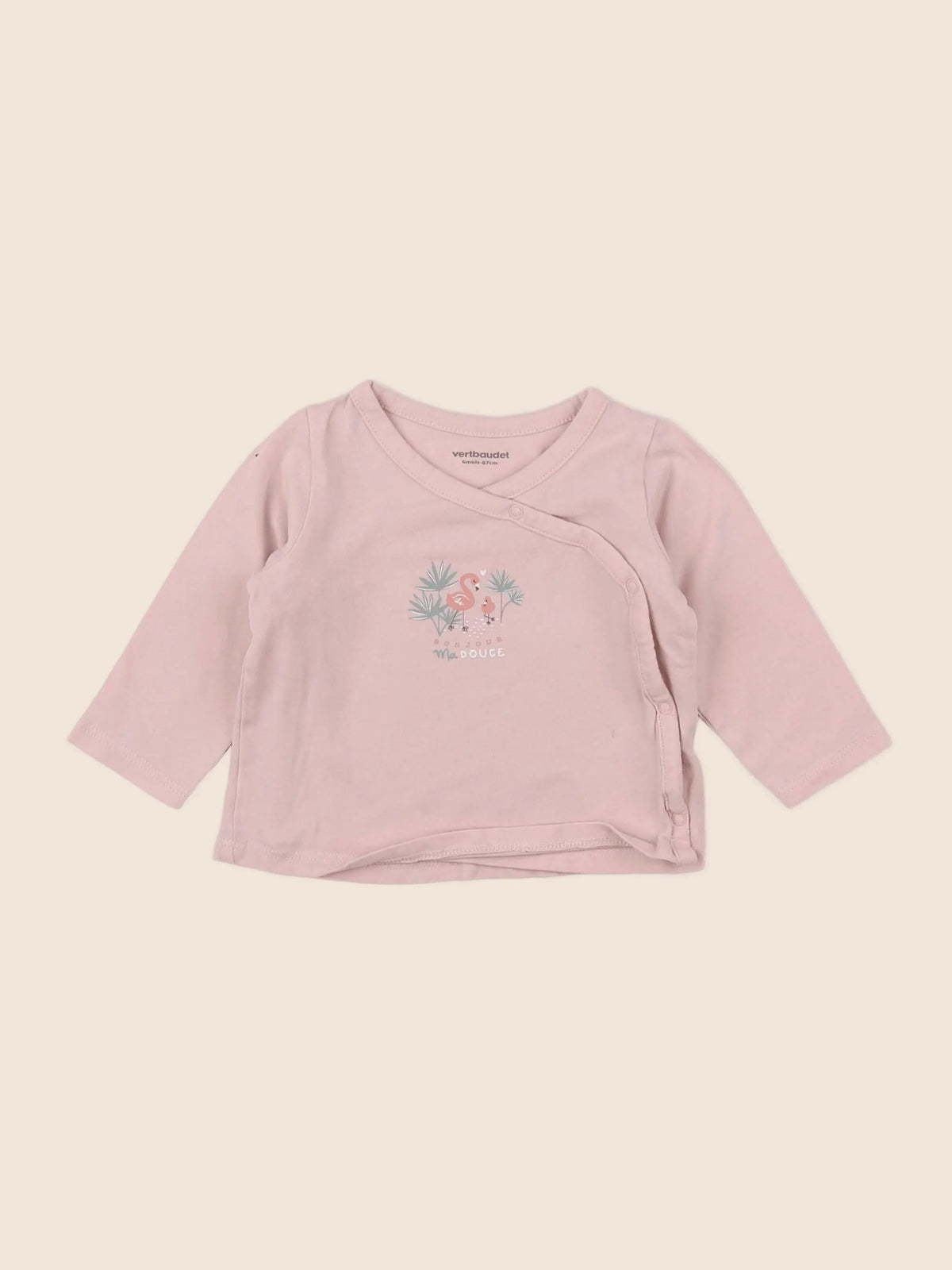 Vertbaudet - tee-shirt rose - 6 mois