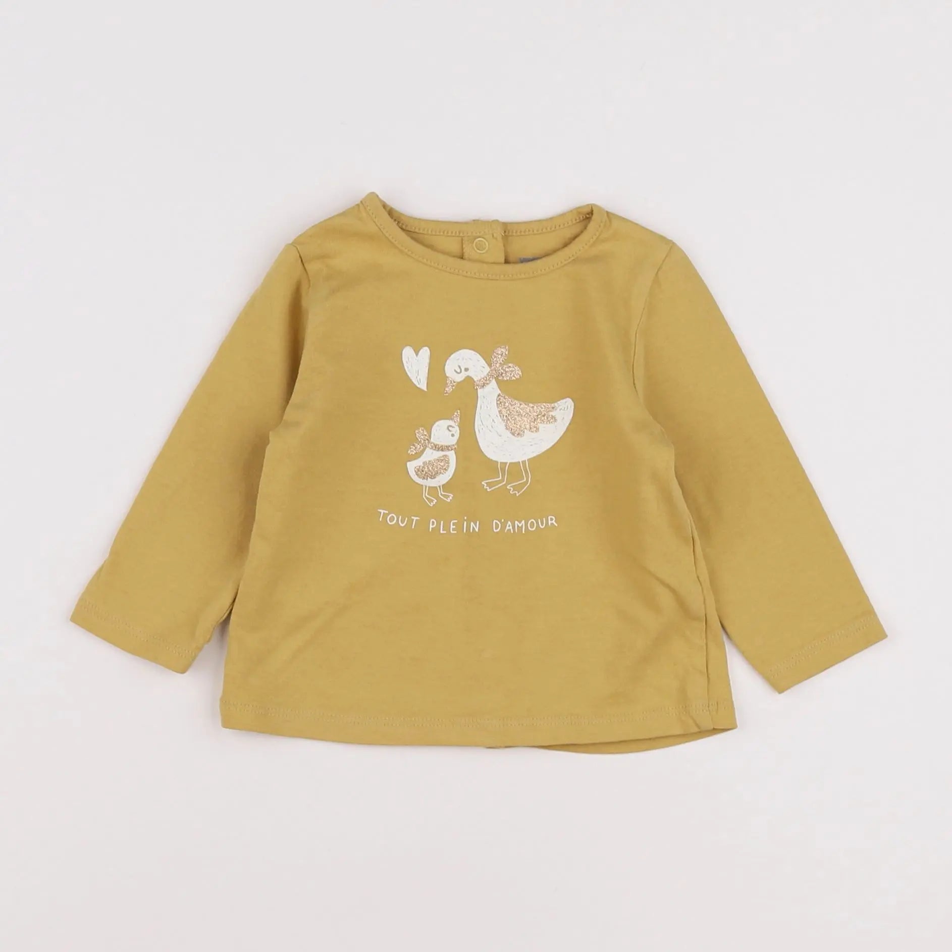 Vertbaudet - tee-shirt jaune - 6 mois