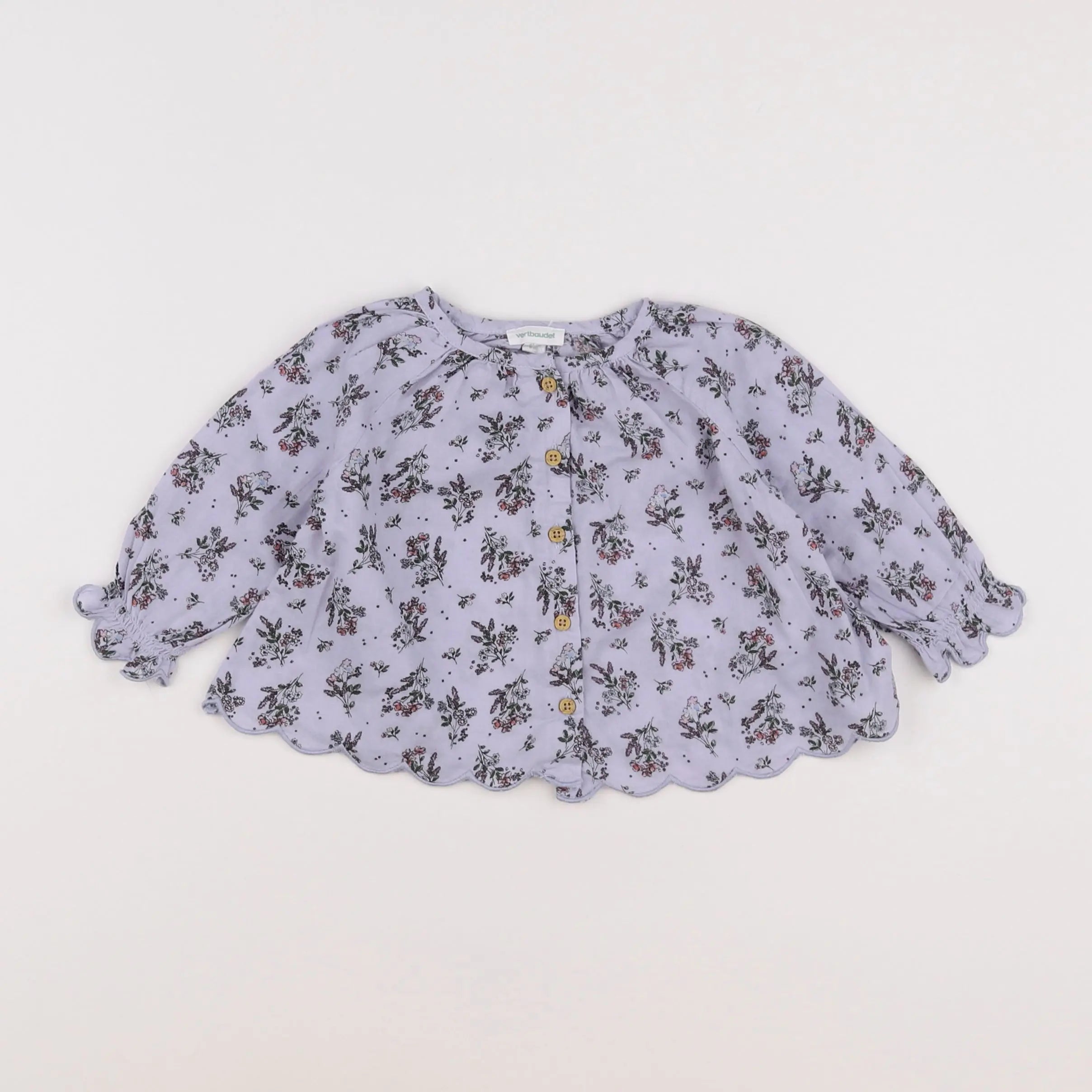 Vertbaudet - chemise bleu - 6 mois