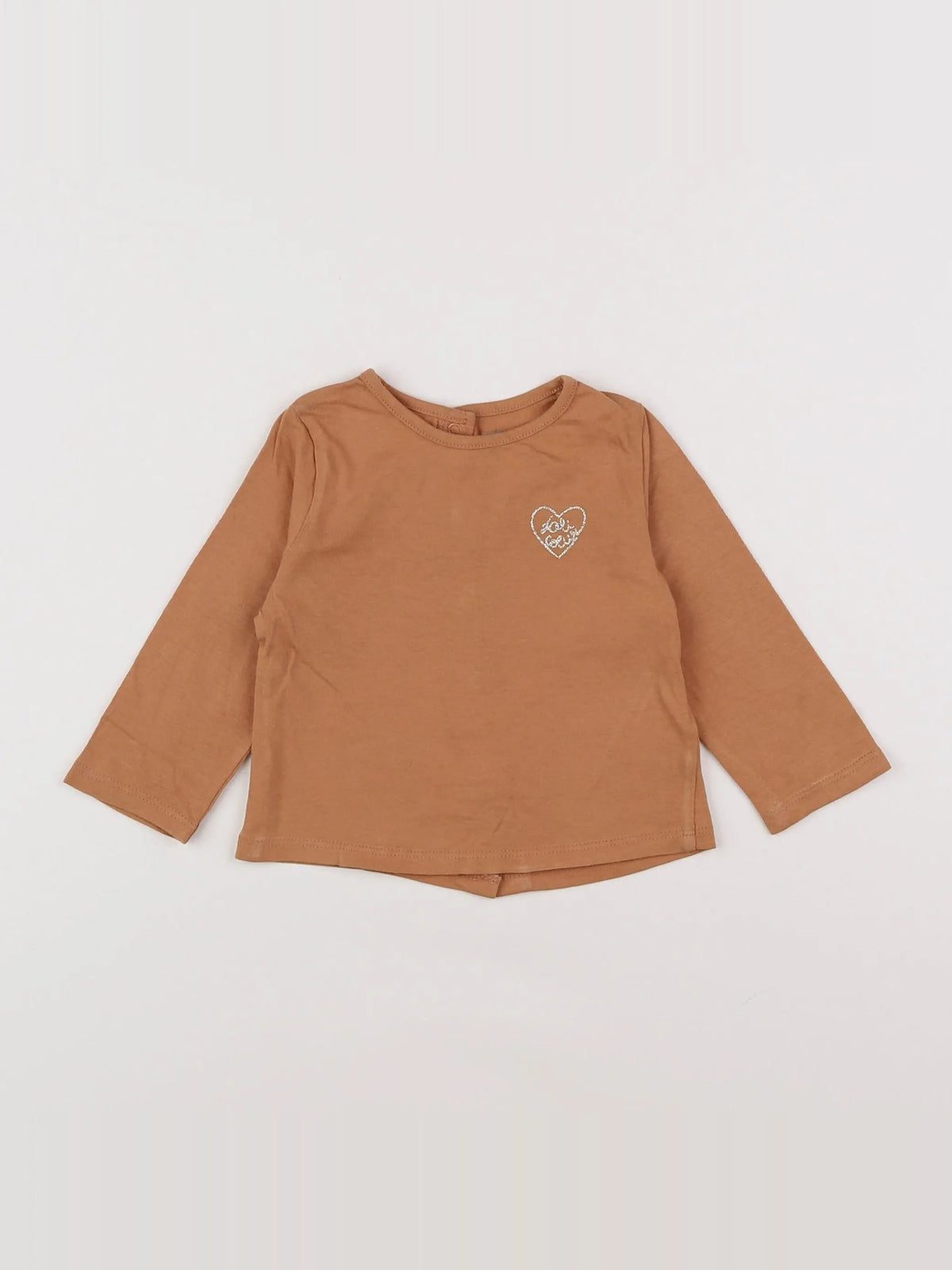 Vertbaudet - tee-shirt marron, or - 6 mois