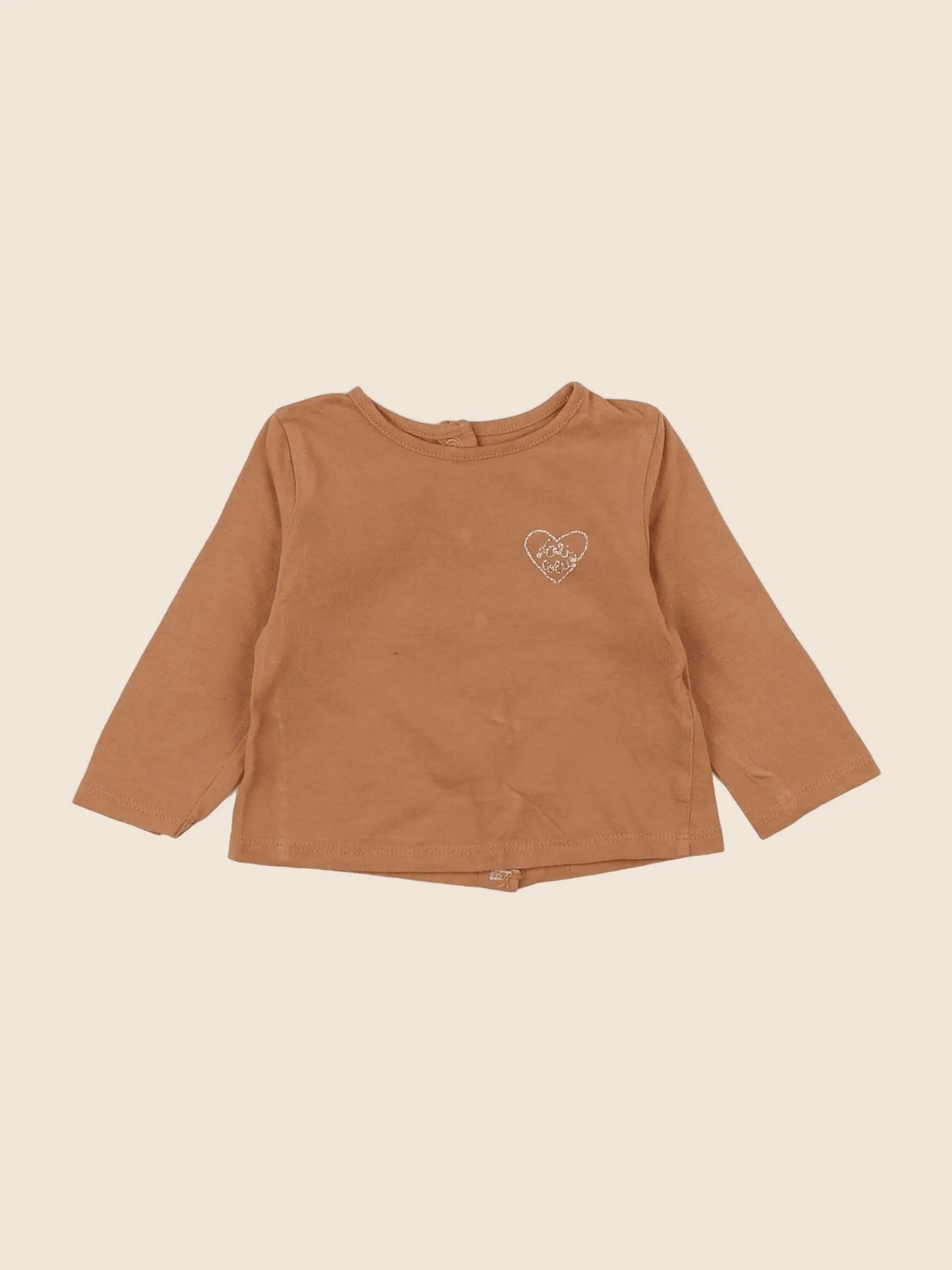 Vertbaudet - tee-shirt marron, or - 3 mois