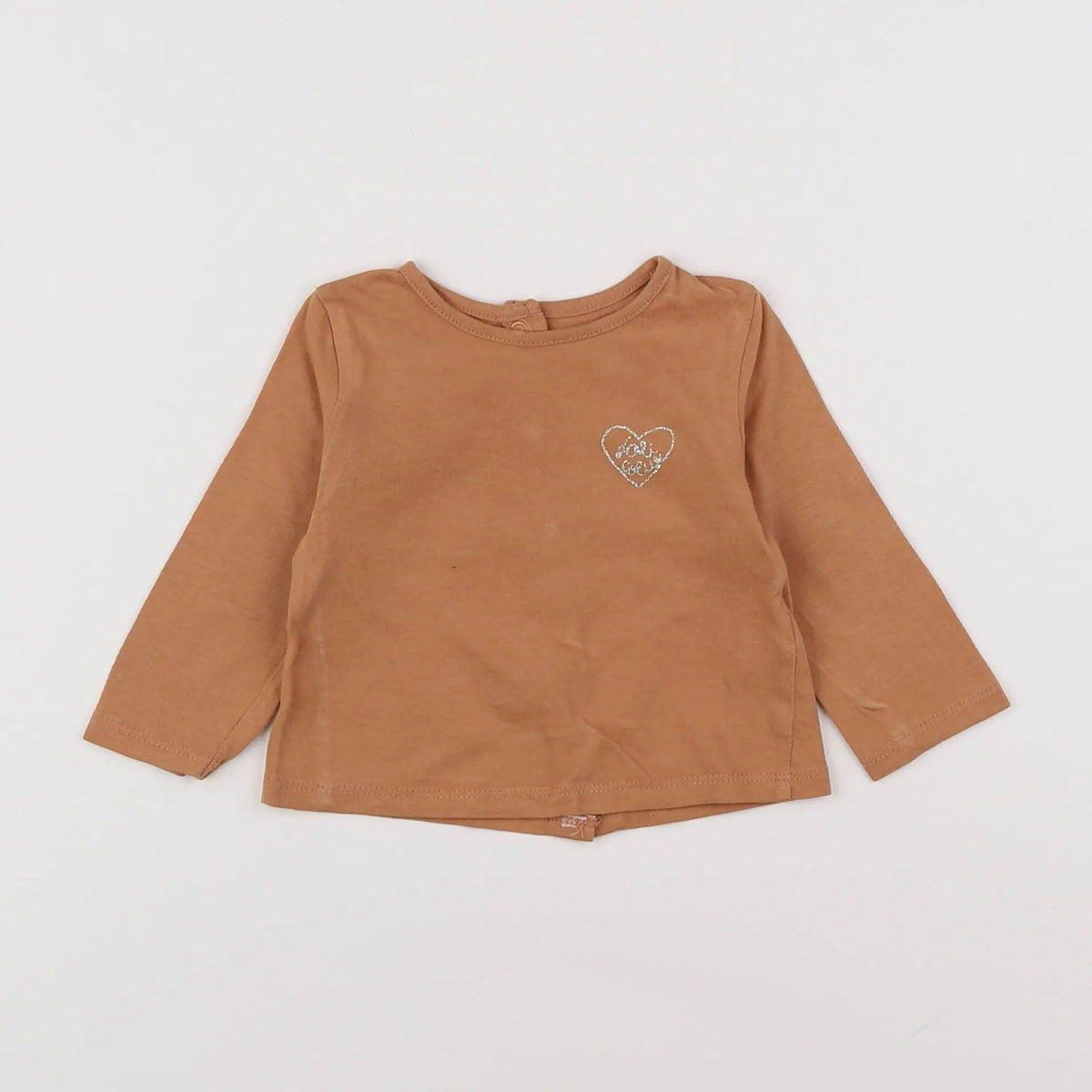 Vertbaudet - tee-shirt marron, or - 3 mois