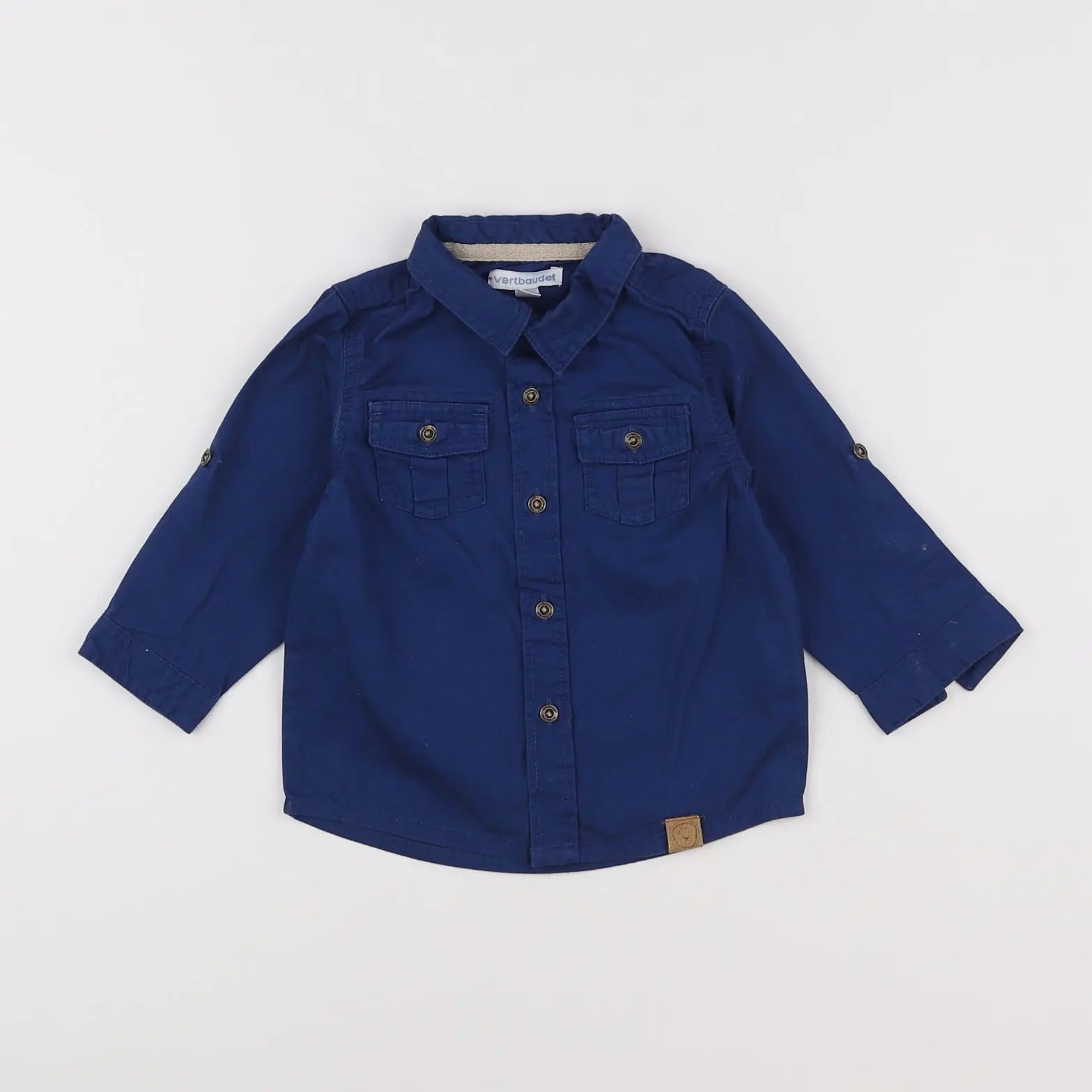 Vertbaudet - chemise bleu - 12 mois