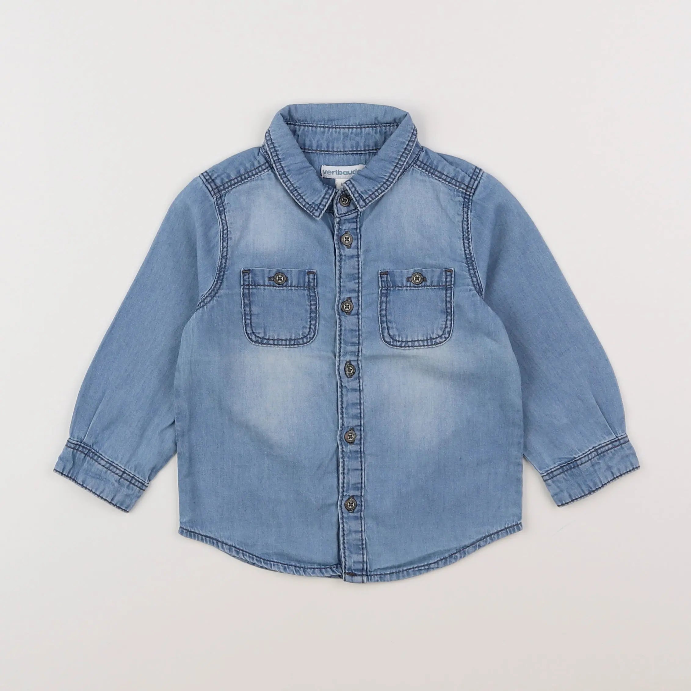 Vertbaudet - chemise bleu - 18 mois
