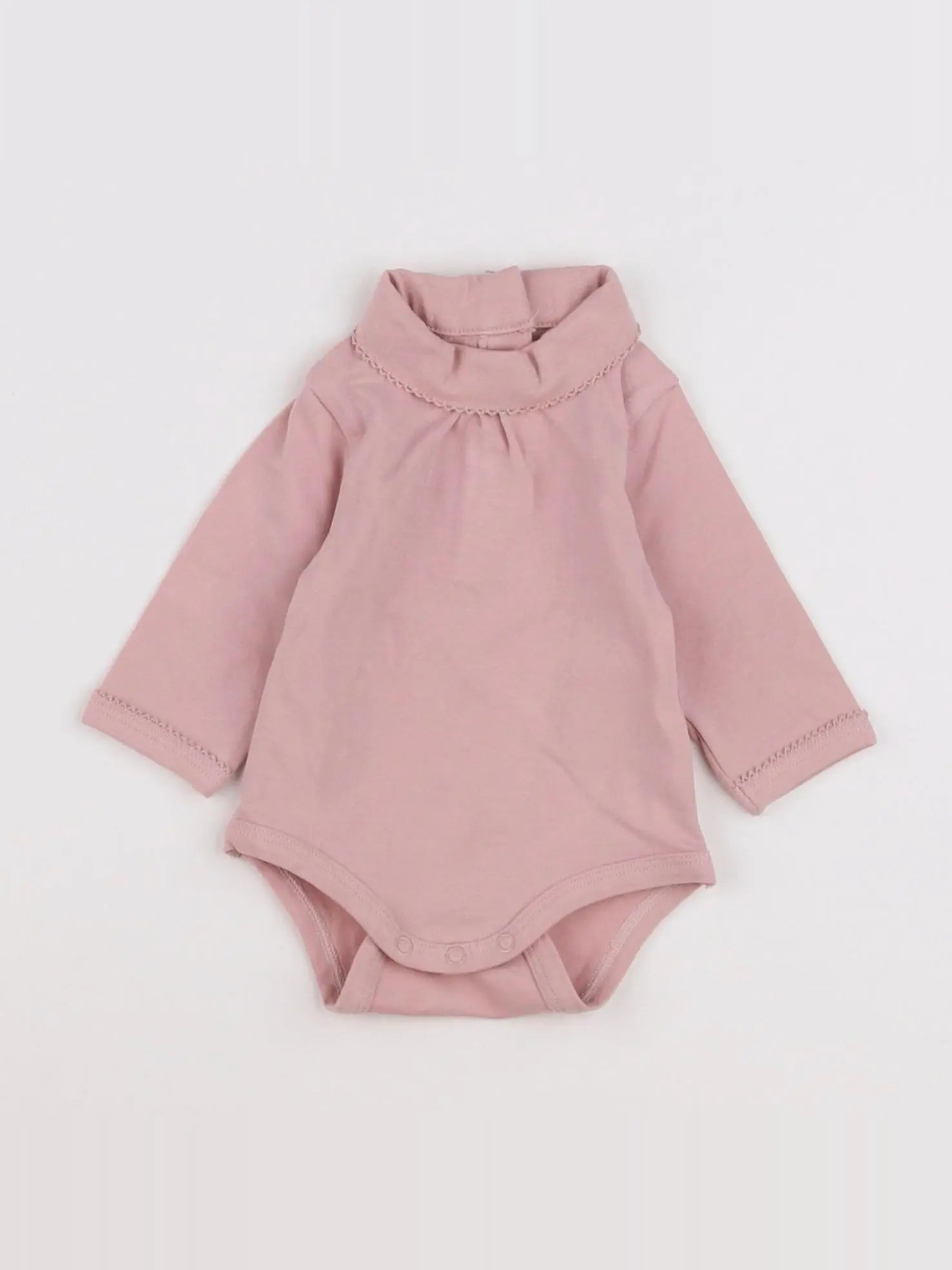 Vertbaudet - body à col rose - 1 mois