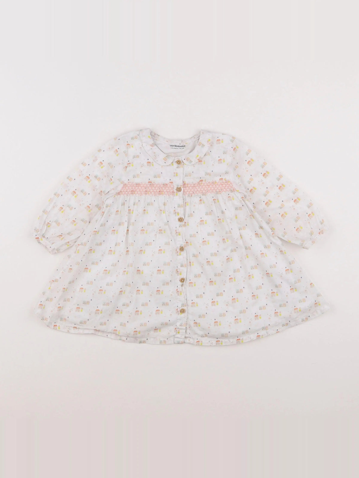Vertbaudet - robe blanc - 12 mois
