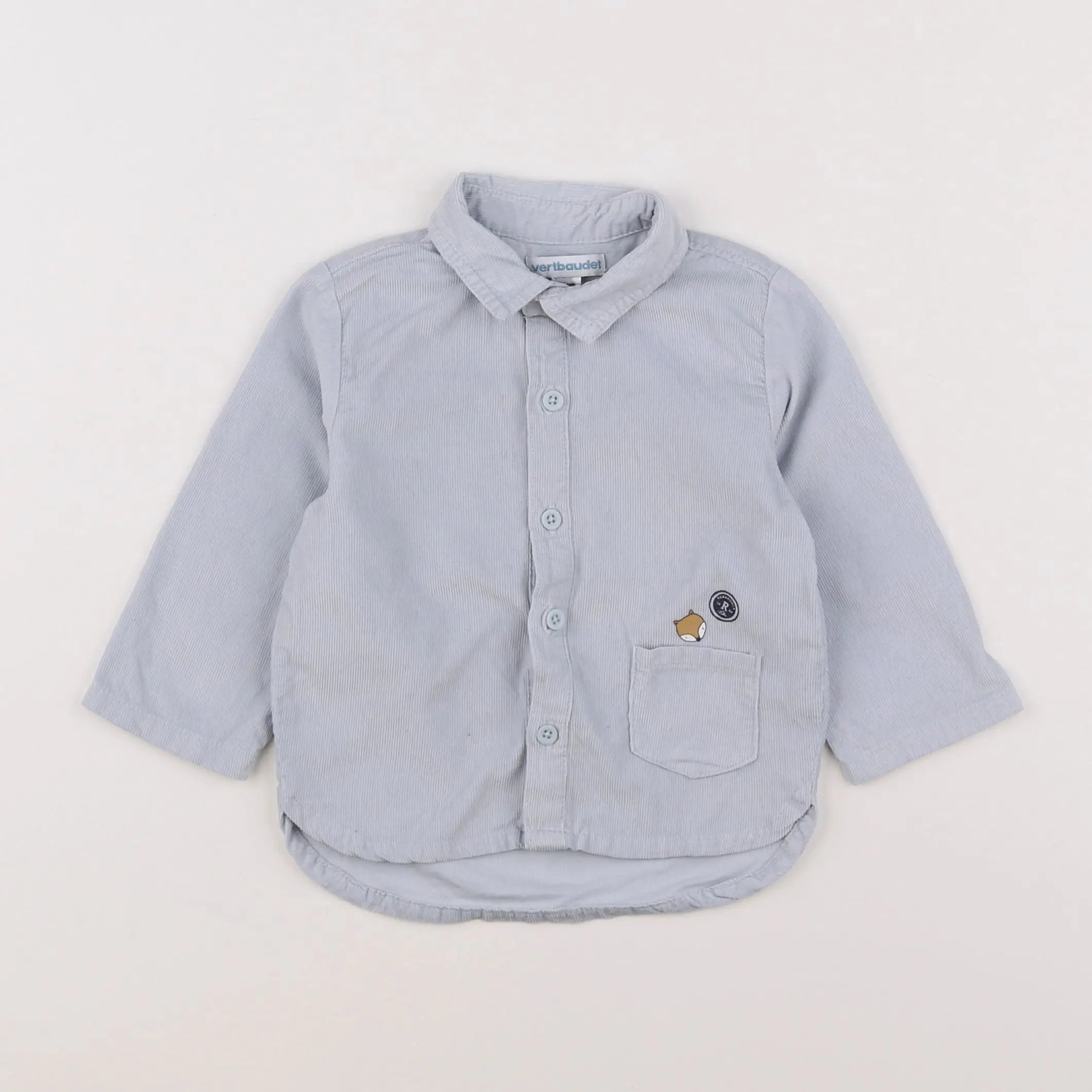 Vertbaudet - chemise bleu - 12 mois