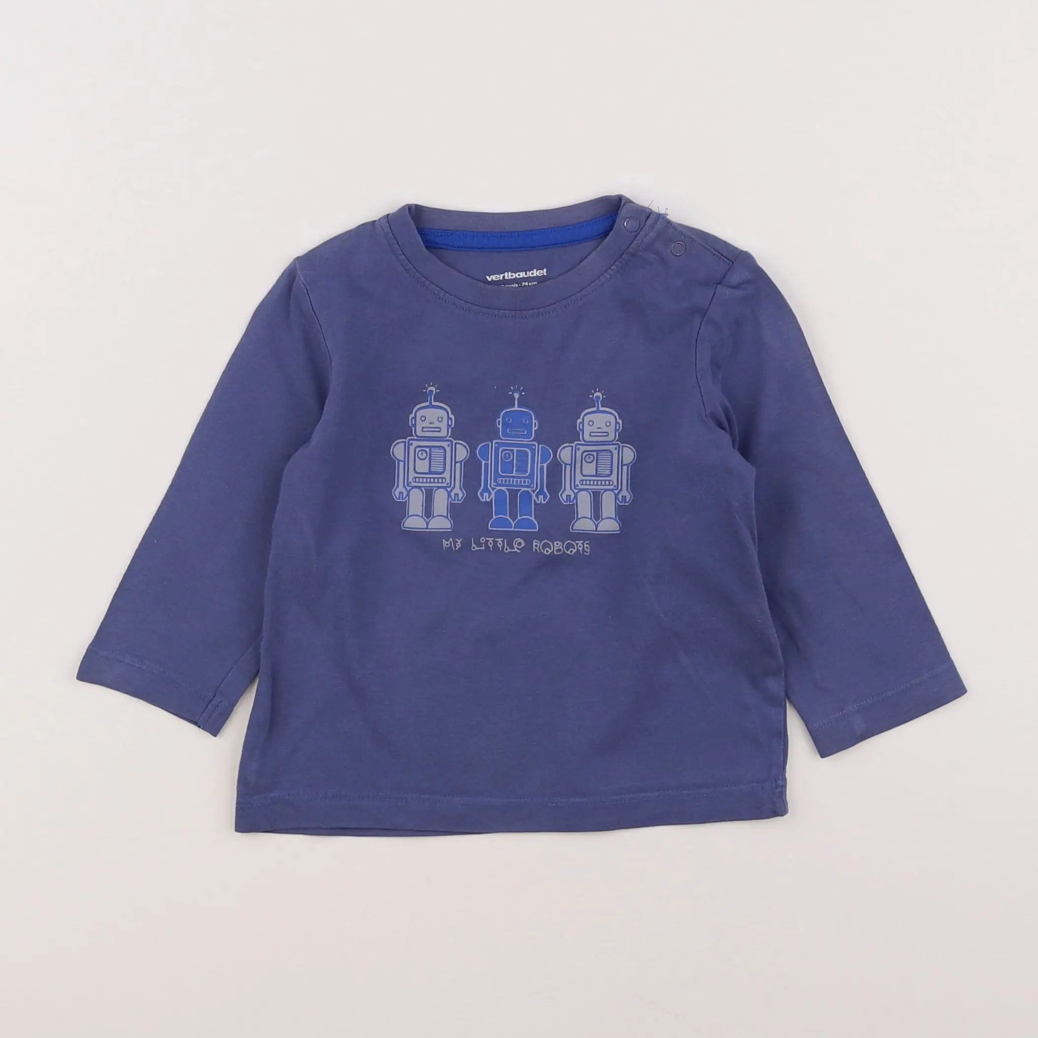 Vertbaudet - tee-shirt bleu - 12 mois