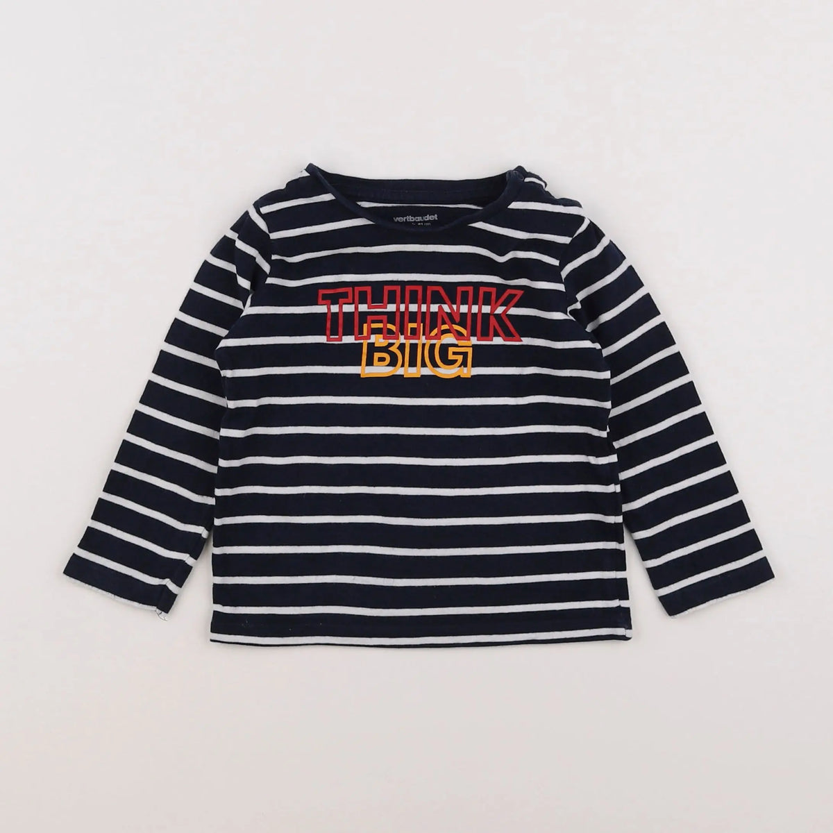 Vertbaudet - tee-shirt bleu, blanc - 18 mois