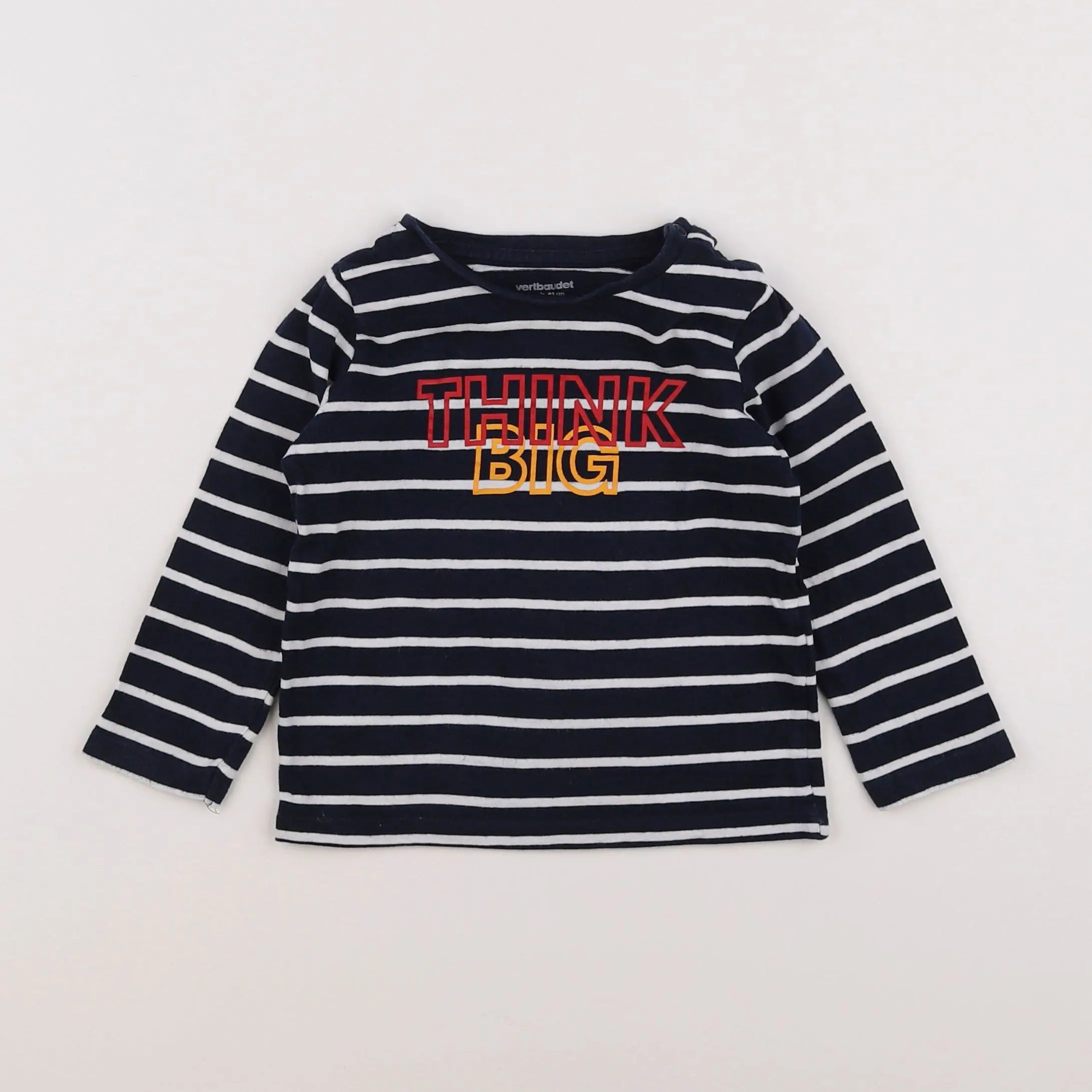 Vertbaudet - tee-shirt bleu, blanc - 18 mois