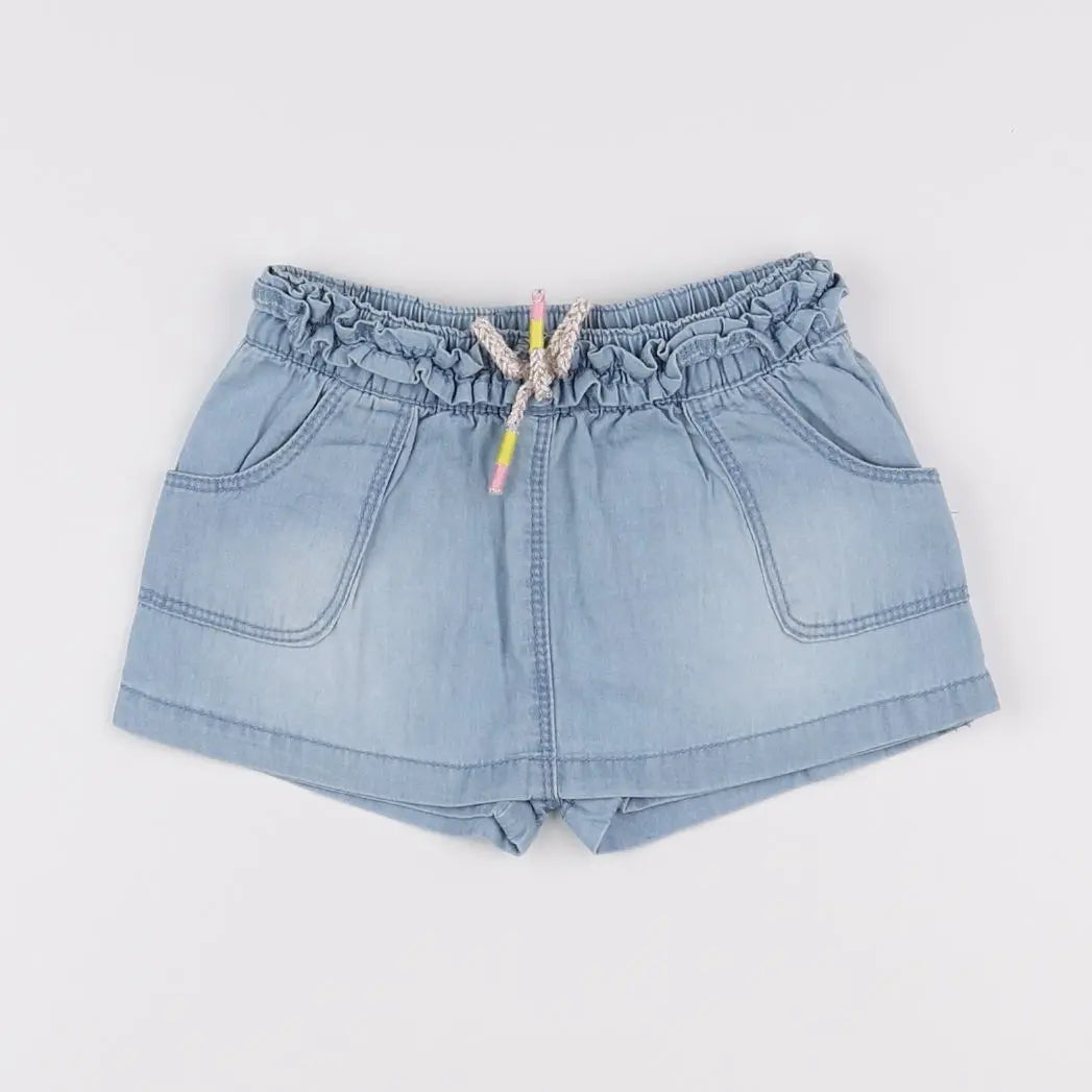 Vertbaudet - jupe short bleu - 12 mois