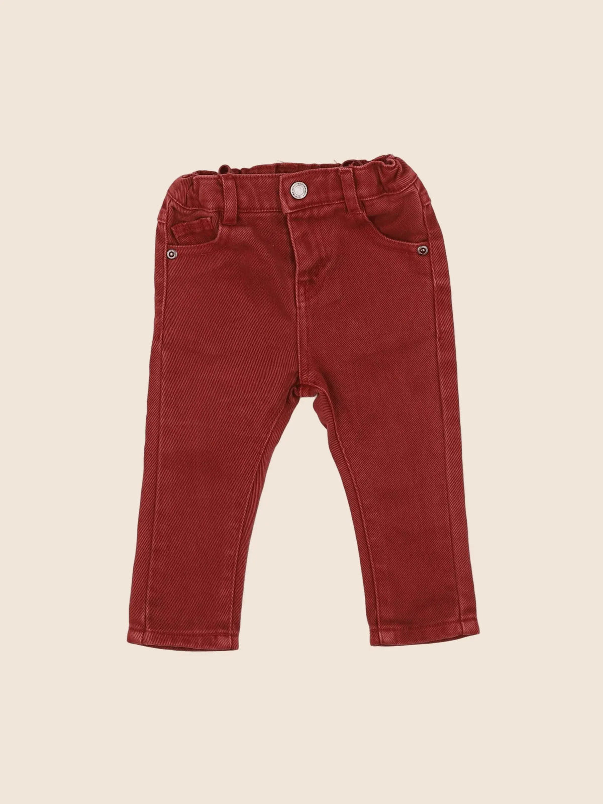 Vertbaudet - jean rouge - 6 mois