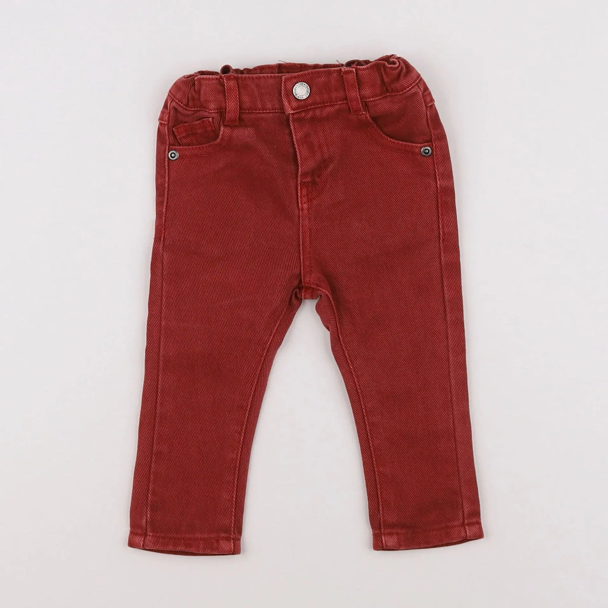 Vertbaudet - jean rouge - 6 mois