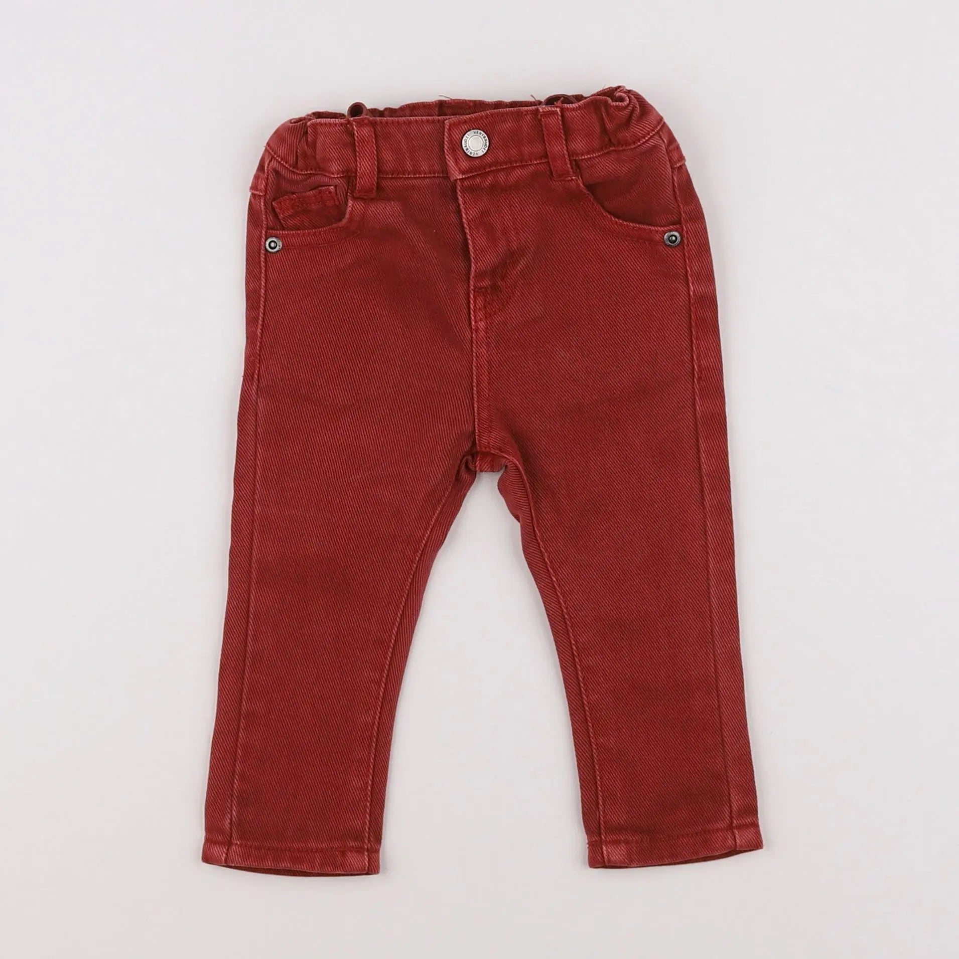 Vertbaudet - jean rouge - 6 mois