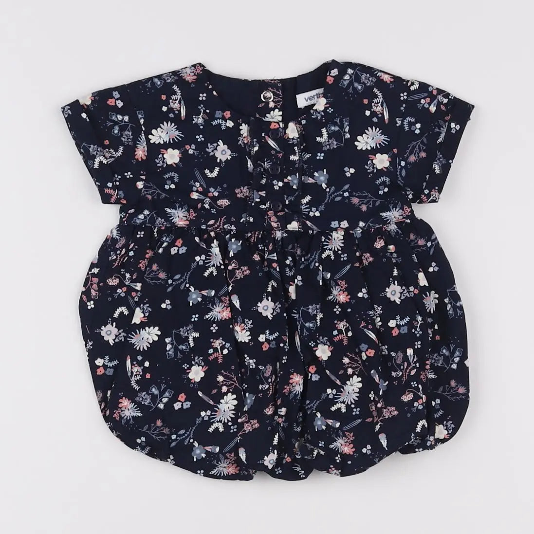 Vertbaudet - robe bleu, blanc - 3 mois
