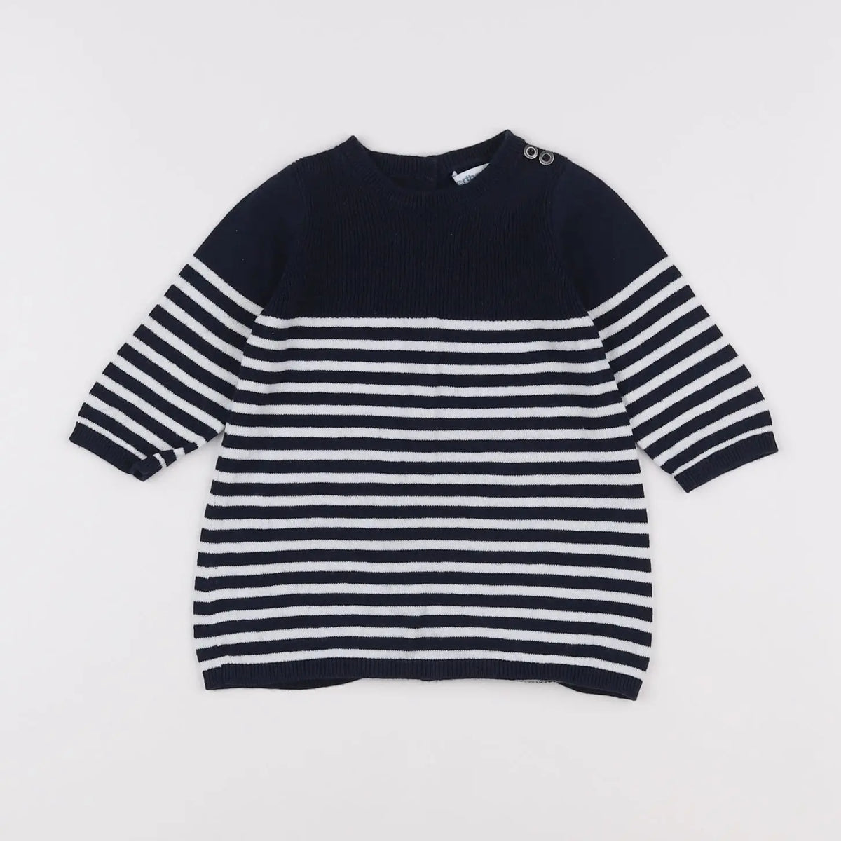 Vertbaudet - robe blanc, bleu - 6 mois