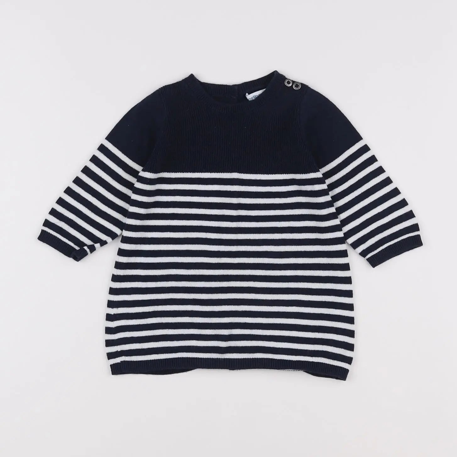 Vertbaudet - robe blanc, bleu - 6 mois